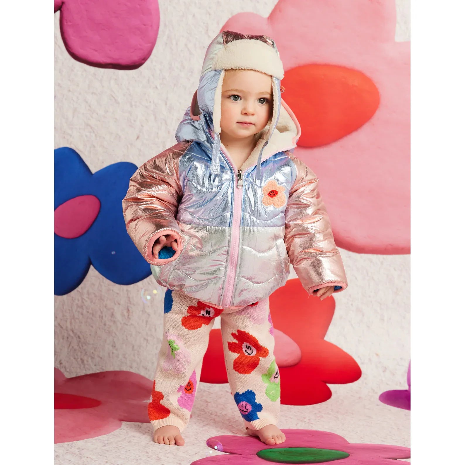 Hej Blomma! Reversible Kids Puffer Jacket
