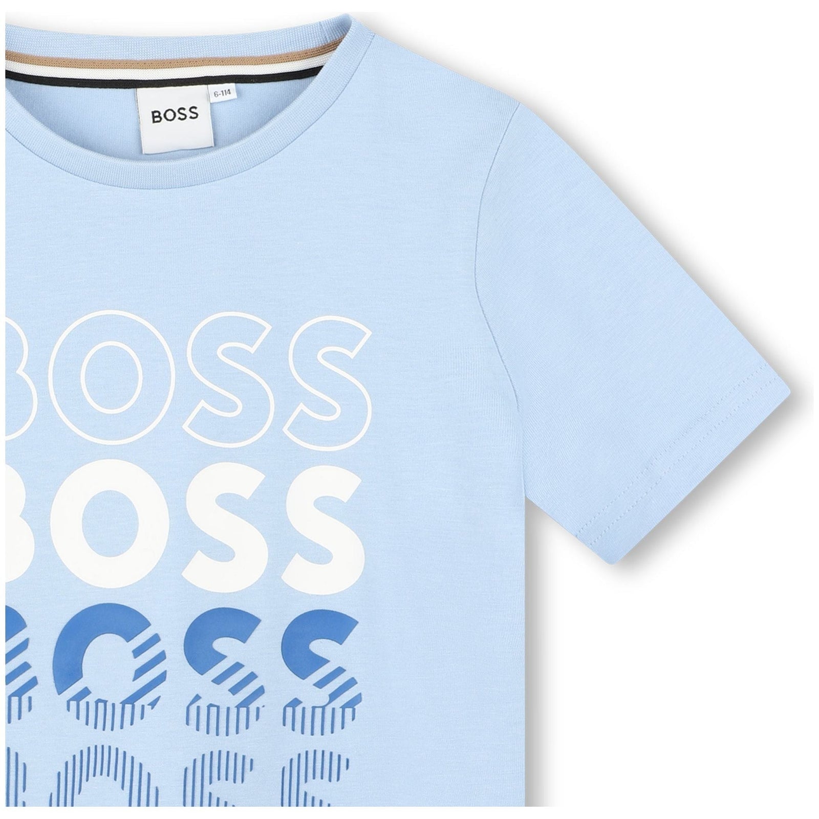 Cotton Round-Collar T-Shirt - Pale Blue