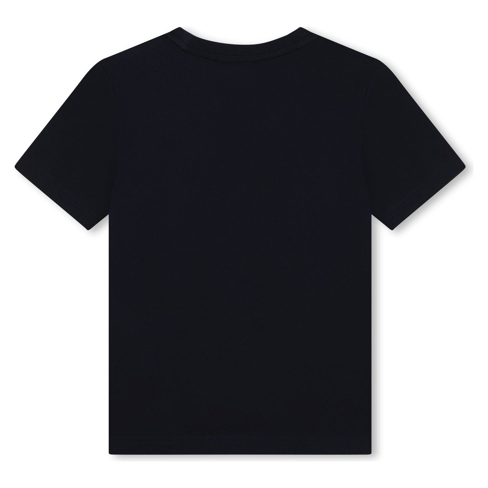 Cotton Round-Collar T-Shirt- Navy