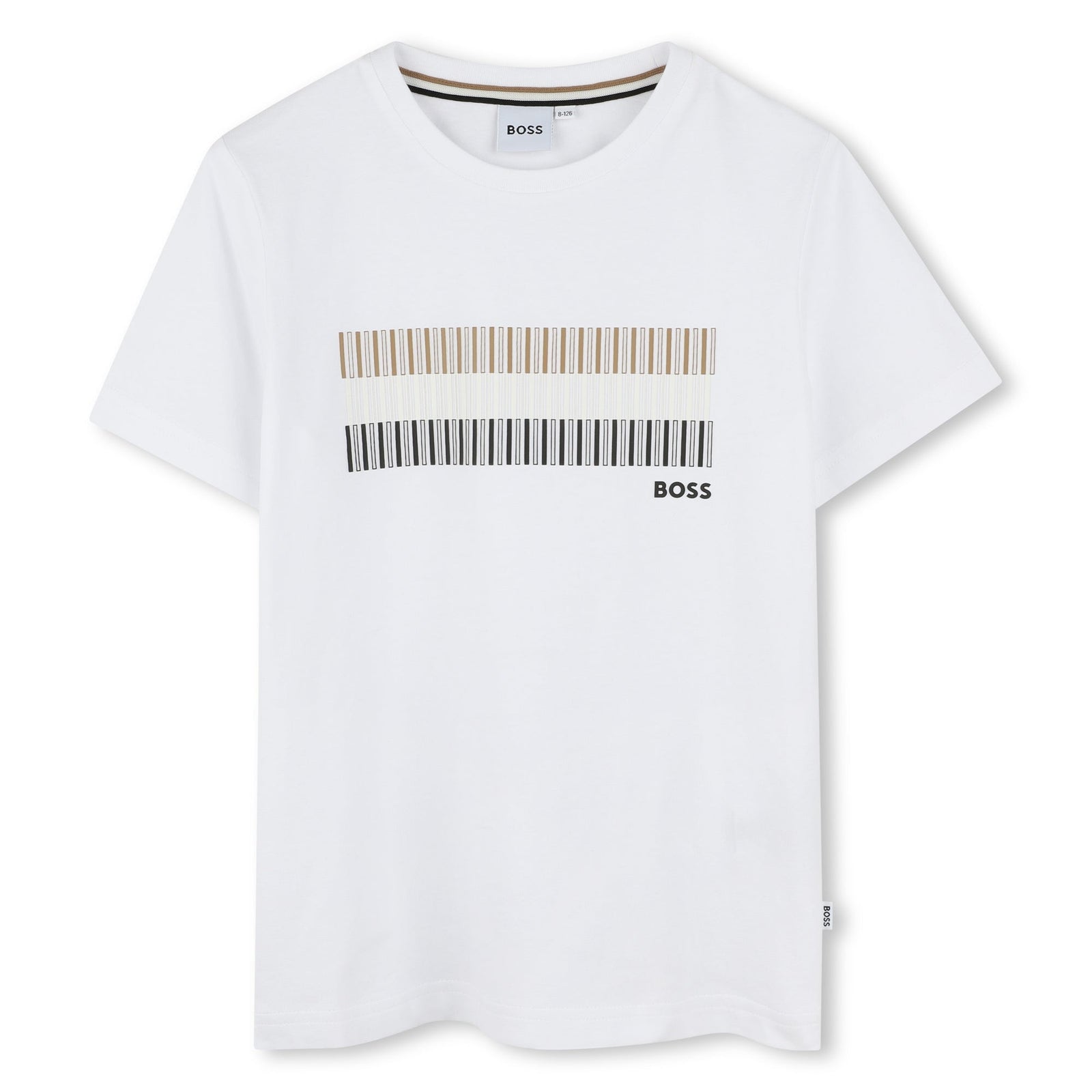 Stripe Print Tee-Shirt - White