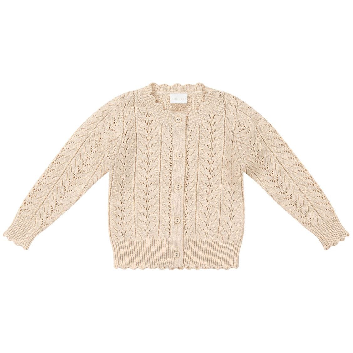 Hannah Knitted Cardigan - Light Oatmeal Marle