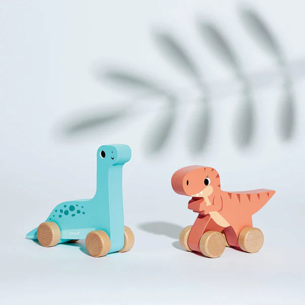 Wooden push dinosaur