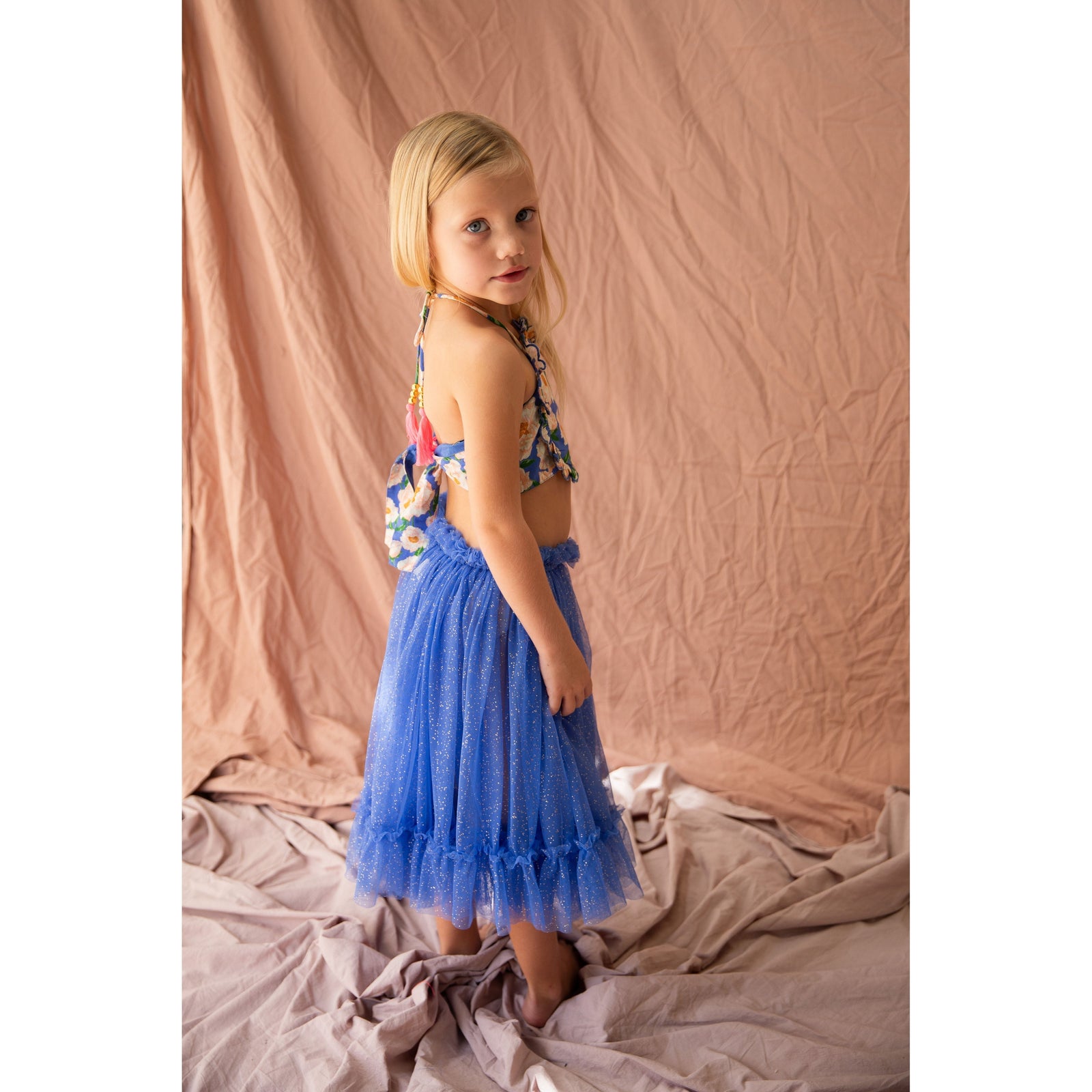 Jess Top-Soiree Bouquet Bondi Blue