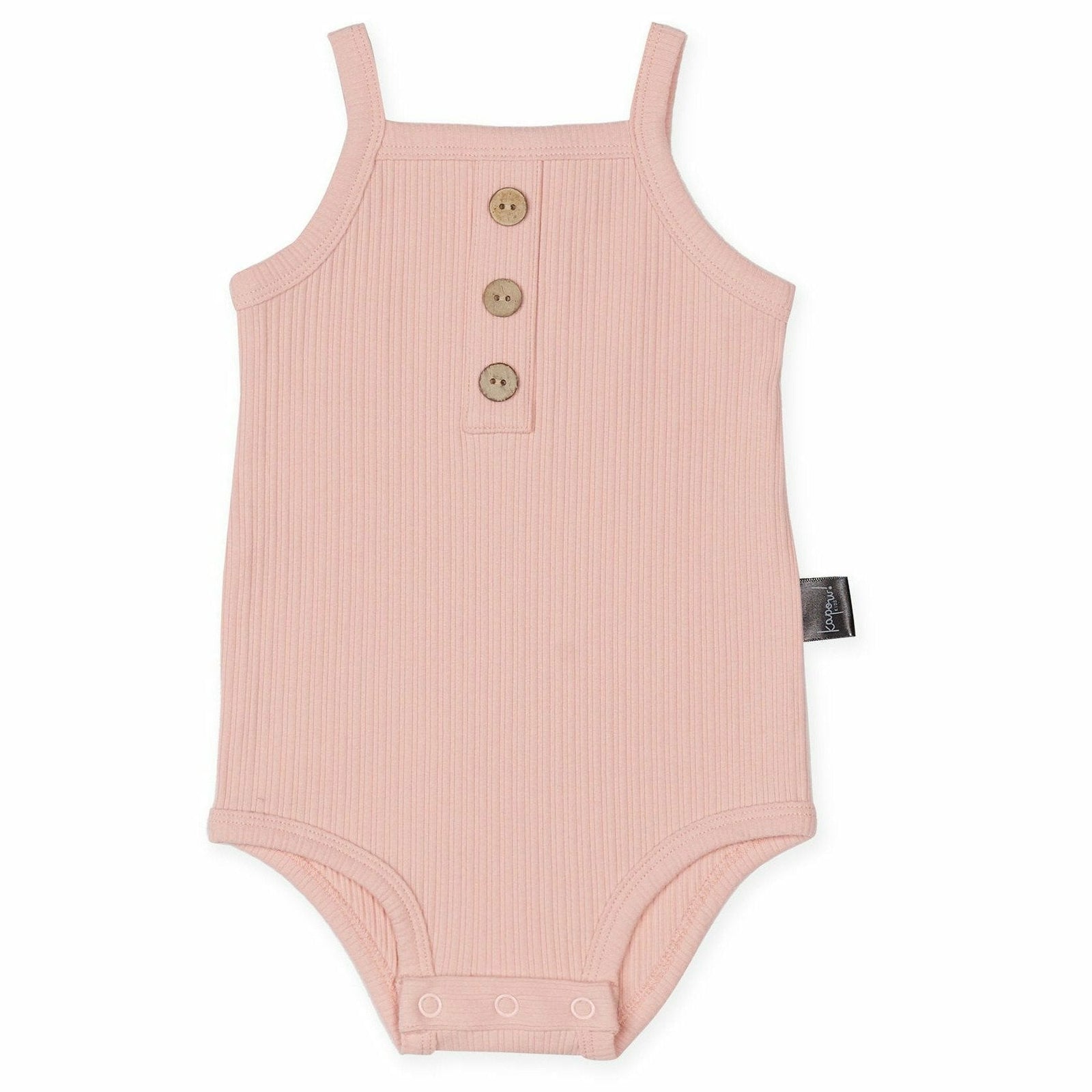 Shell Pink Rib Singlet Bodysuit