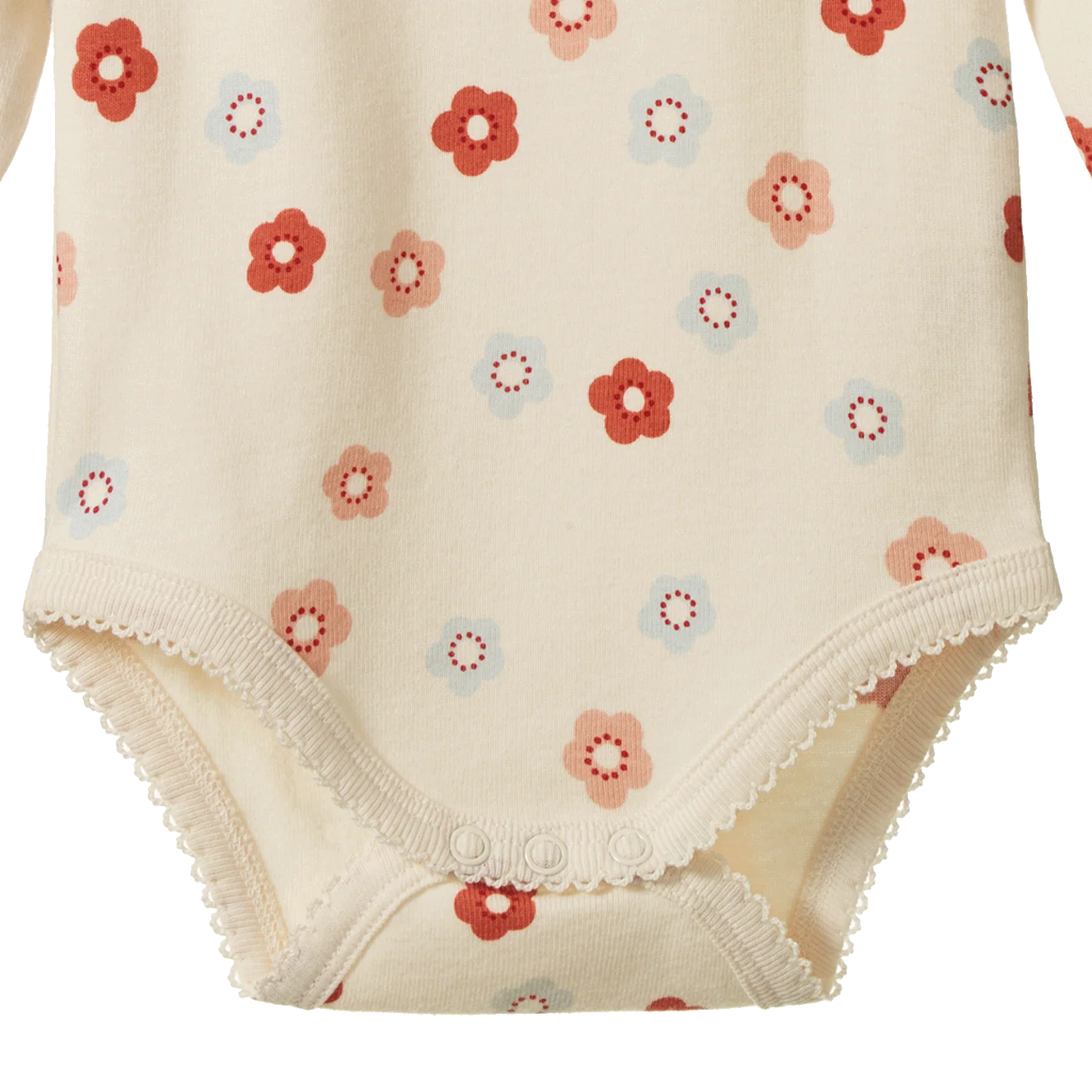 Long Sleeve Bodysuit - Petite Flora Stamp Print