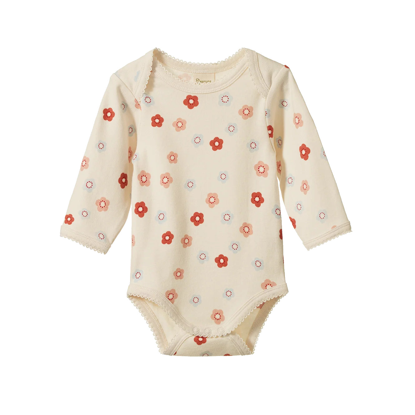 Long Sleeve Bodysuit - Petite Flora Stamp Print