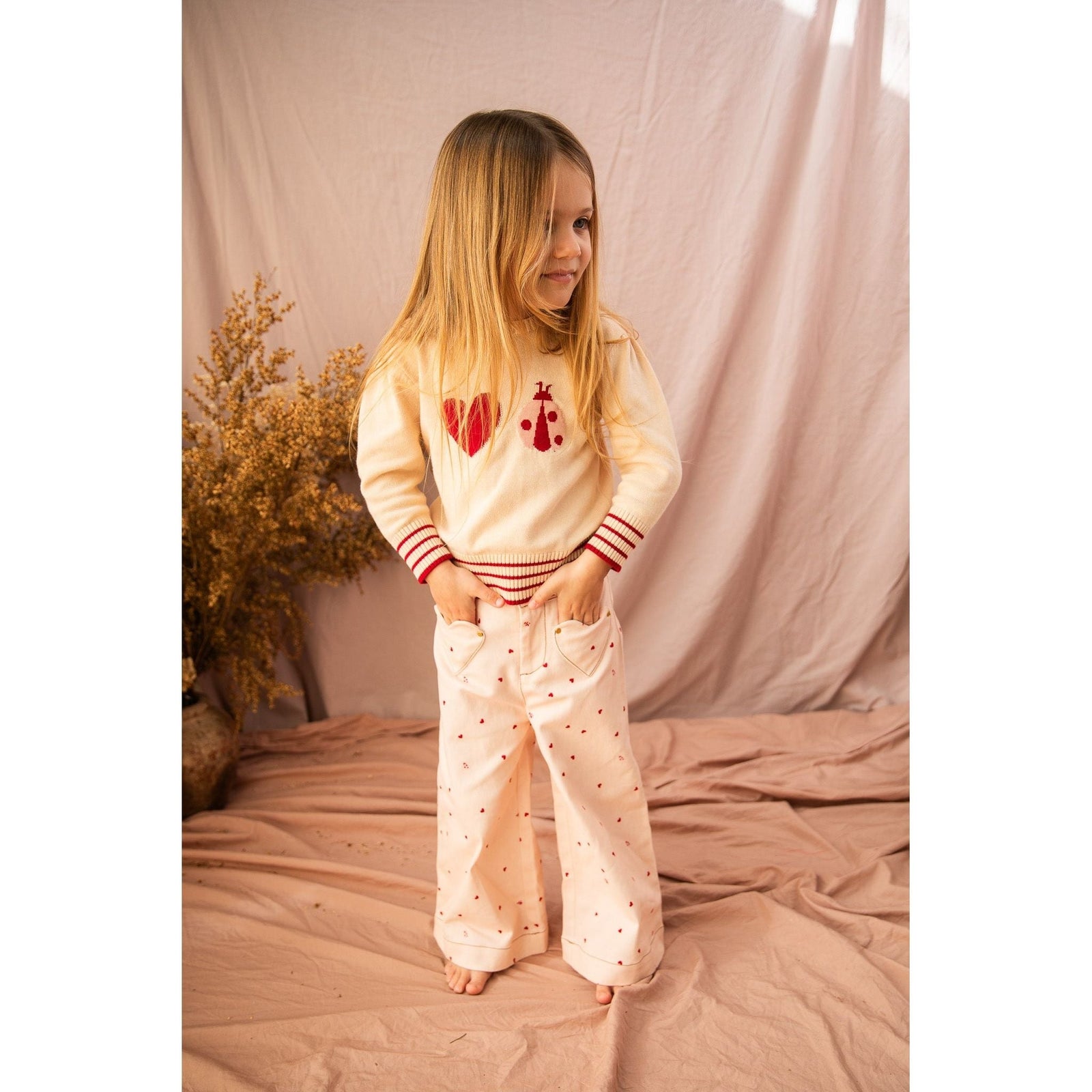 Little Ladybug Jumper-Piggy Pink