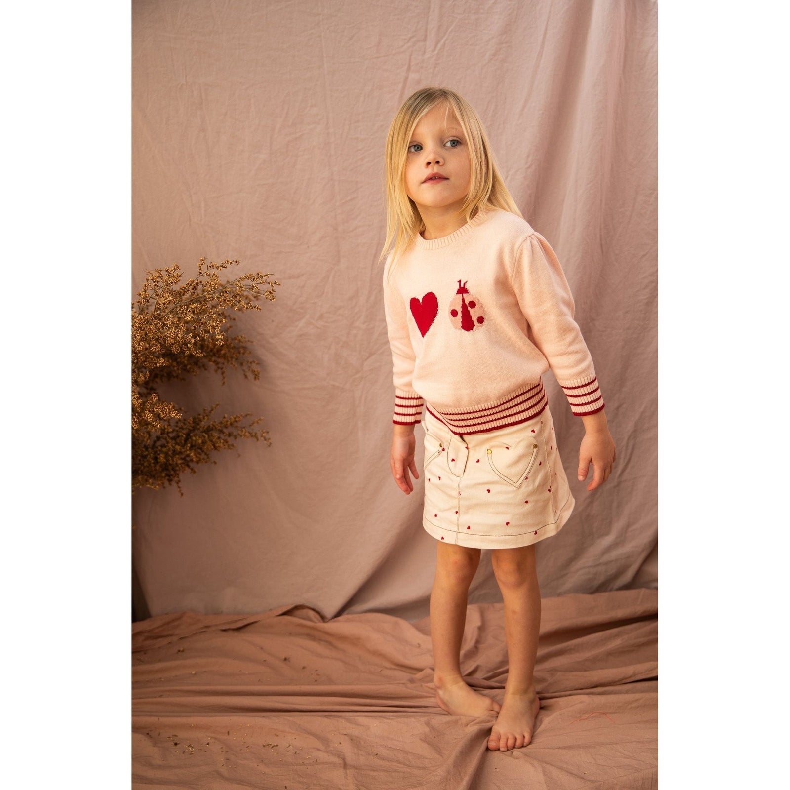 Little Ladybug Jumper-Piggy Pink