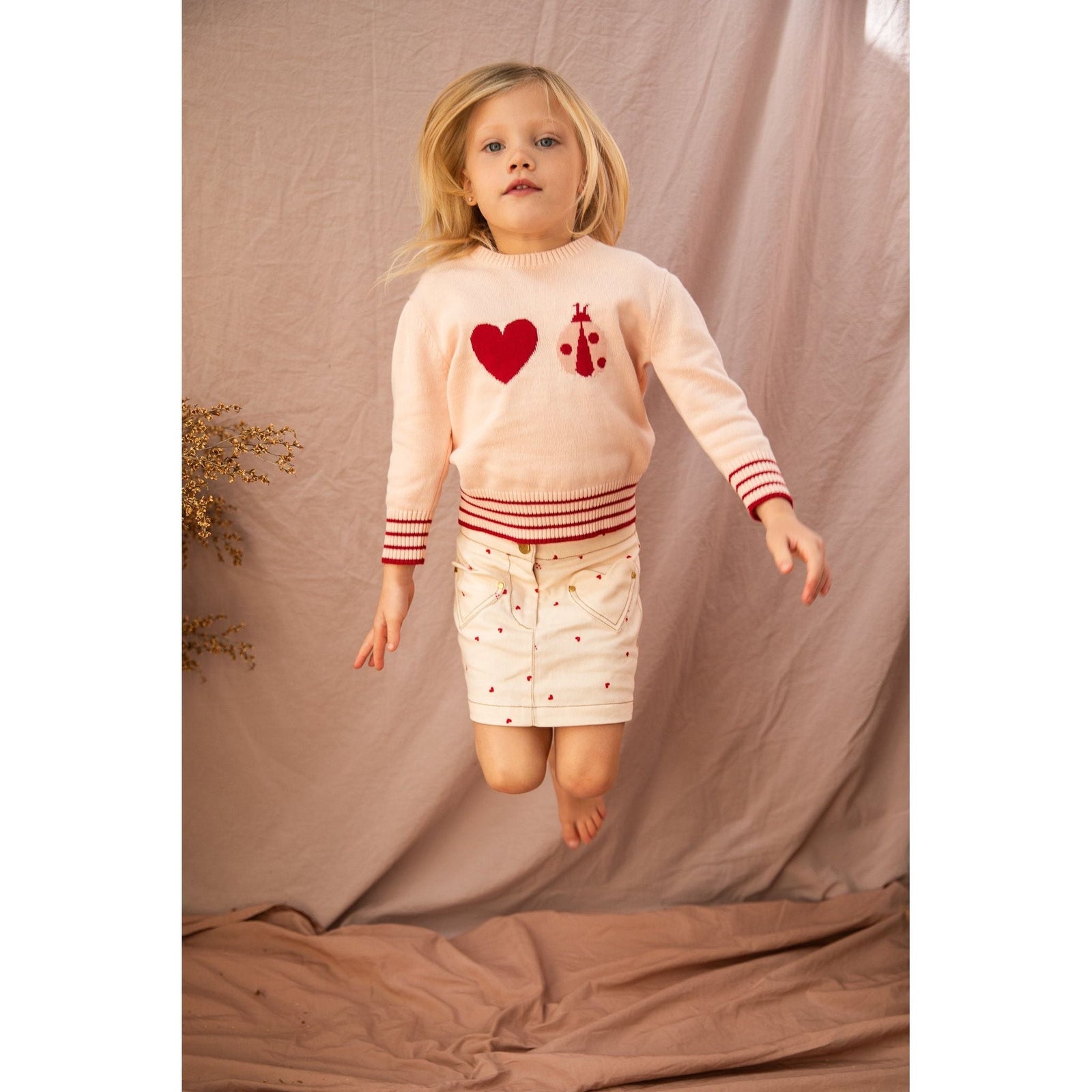 Little Ladybug Jumper-Piggy Pink