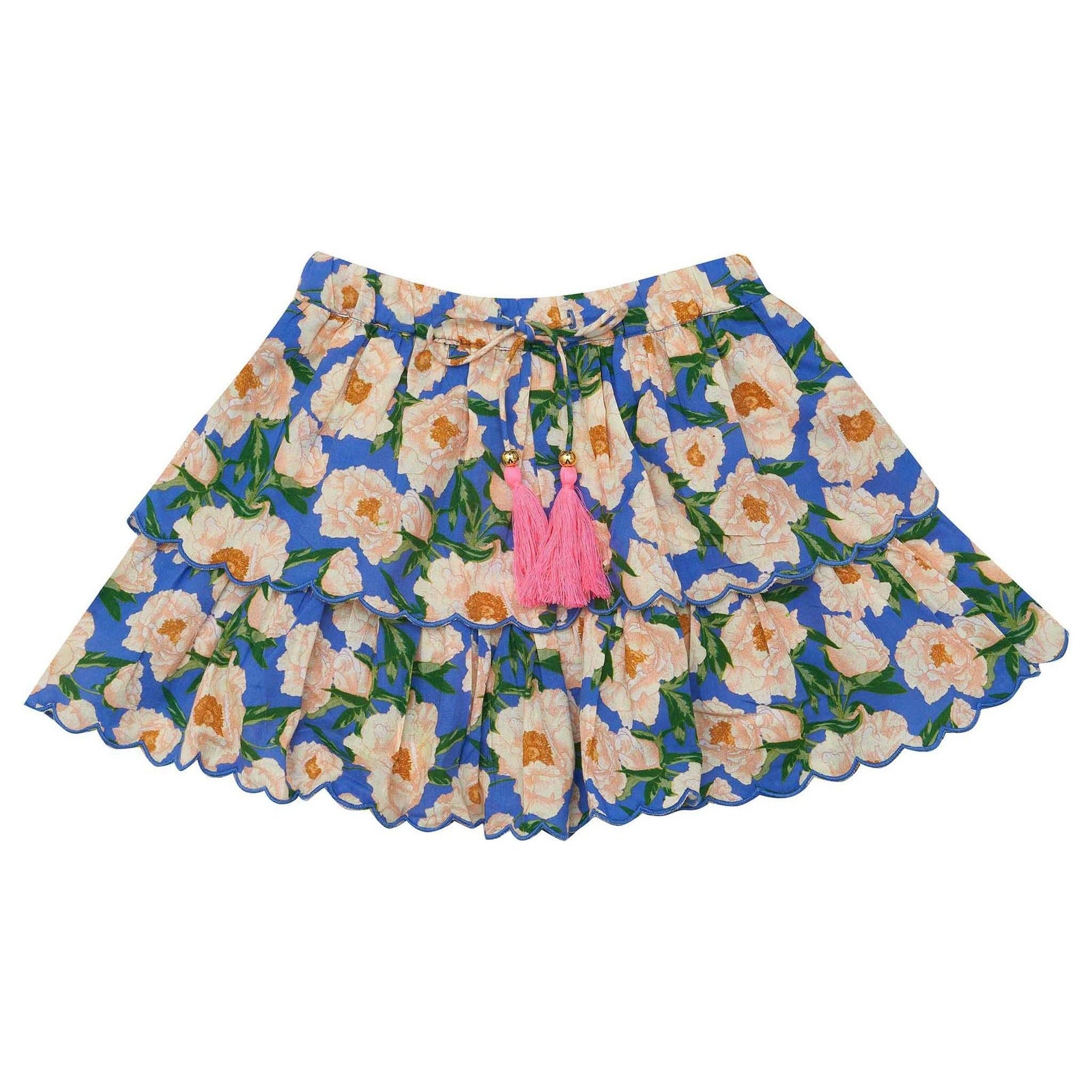 Luna Shorts-Soiree Bouquet Bondi Blue