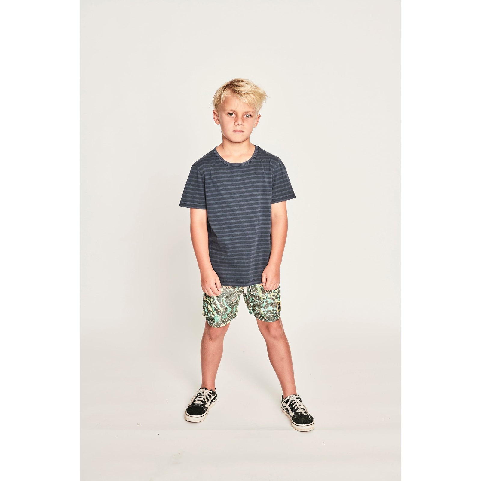 Stripewash Ss Tee - Dk Denim Stripe