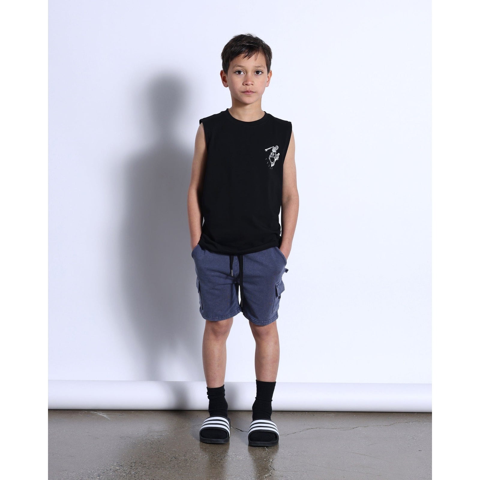 Blasted Deluxe Cargo Short- Bright Blue Wash