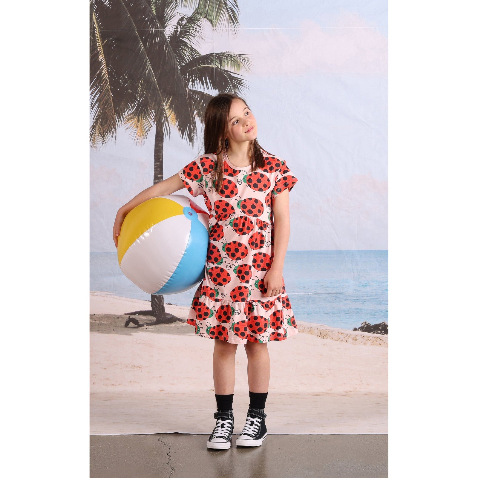 Friendly Ladybirds Dress- Pink Marle