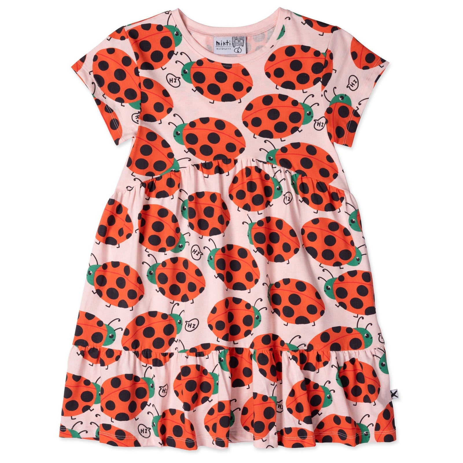 Friendly Ladybirds Dress- Pink Marle