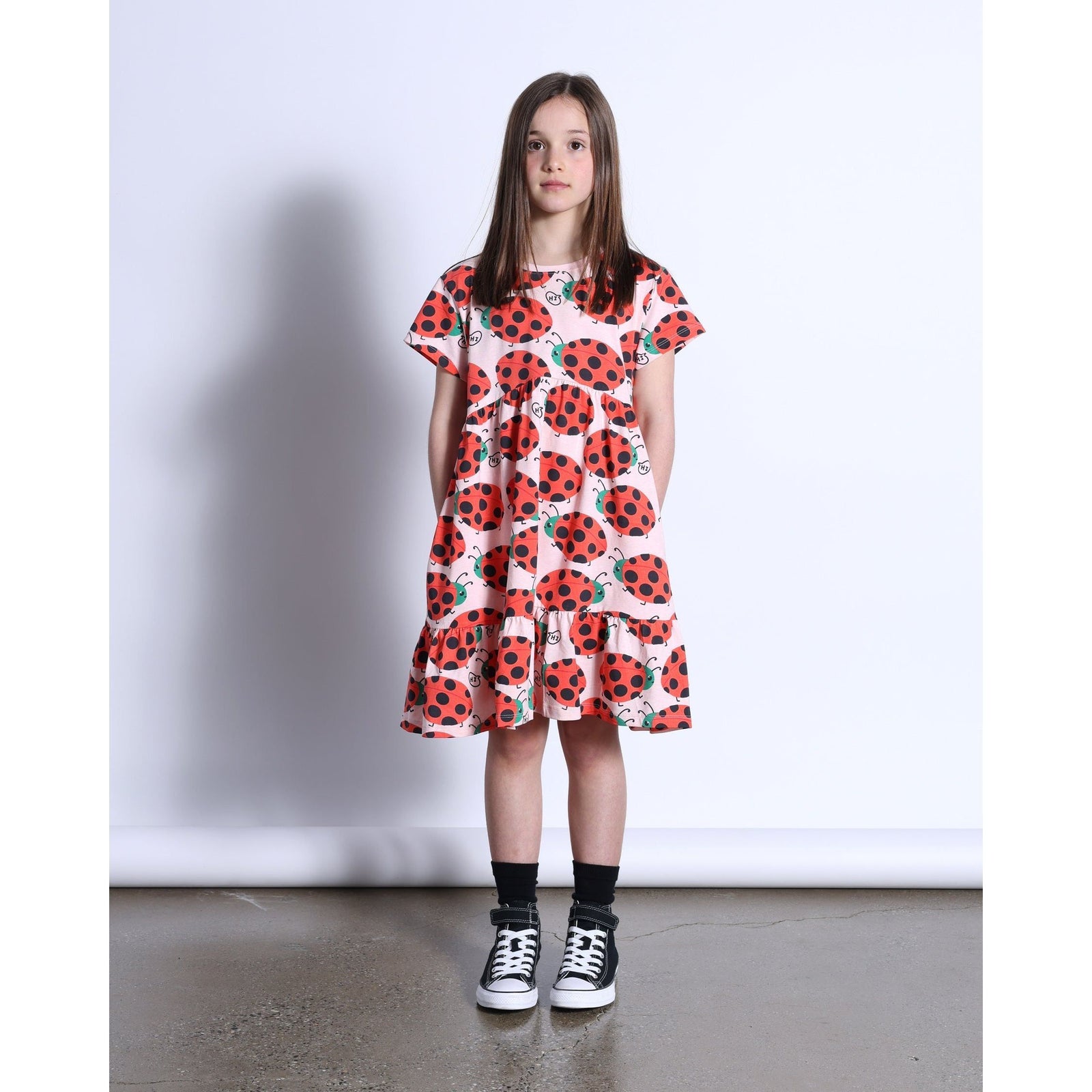 Friendly Ladybirds Dress- Pink Marle