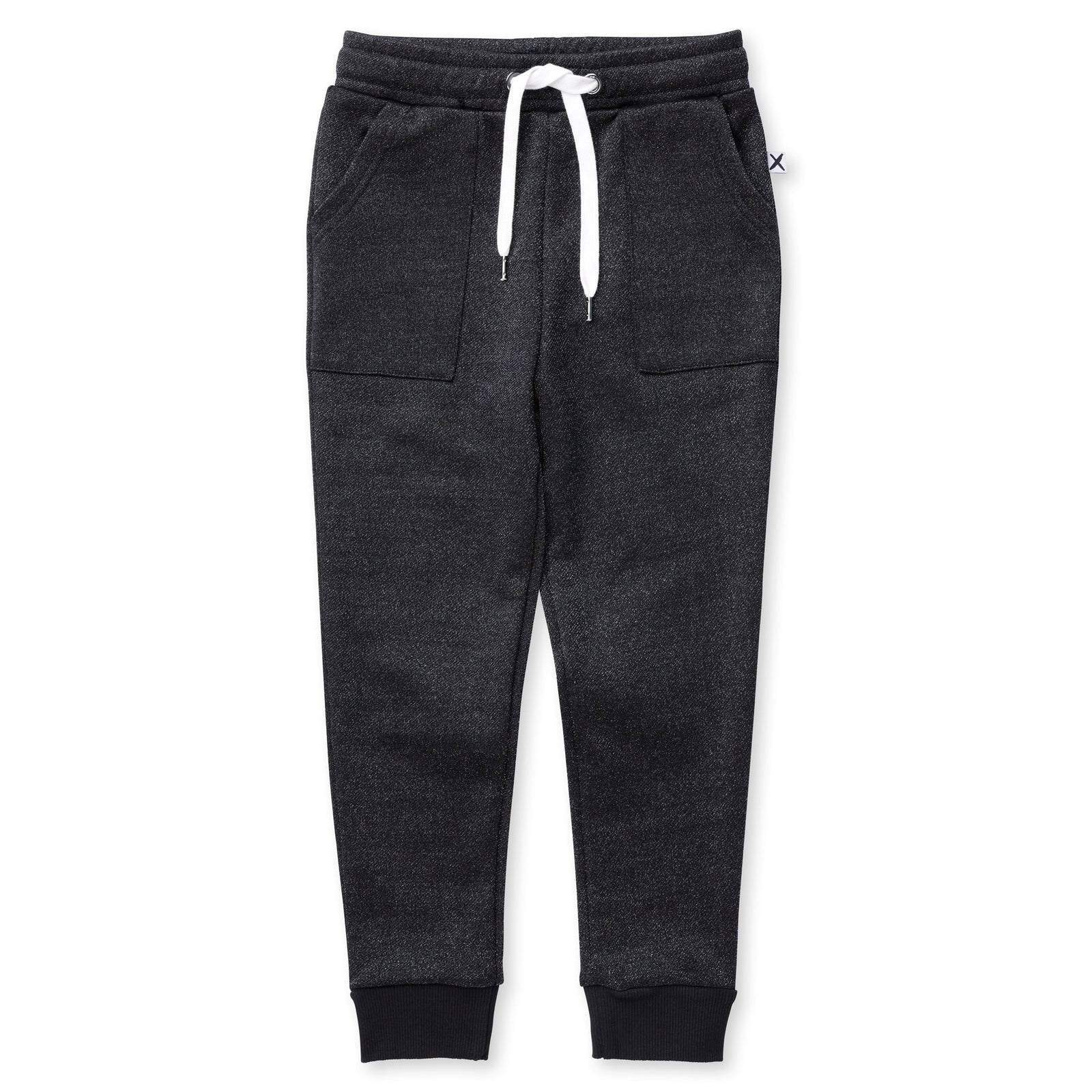 Box Pocket Sparkle Trackies - Black Sparkle