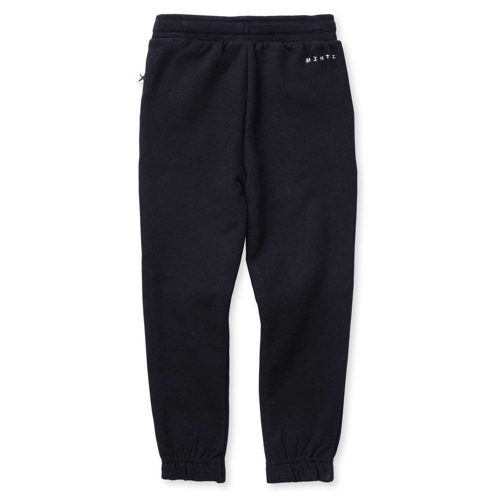 Furry Gathered Cuff Trackies - Black