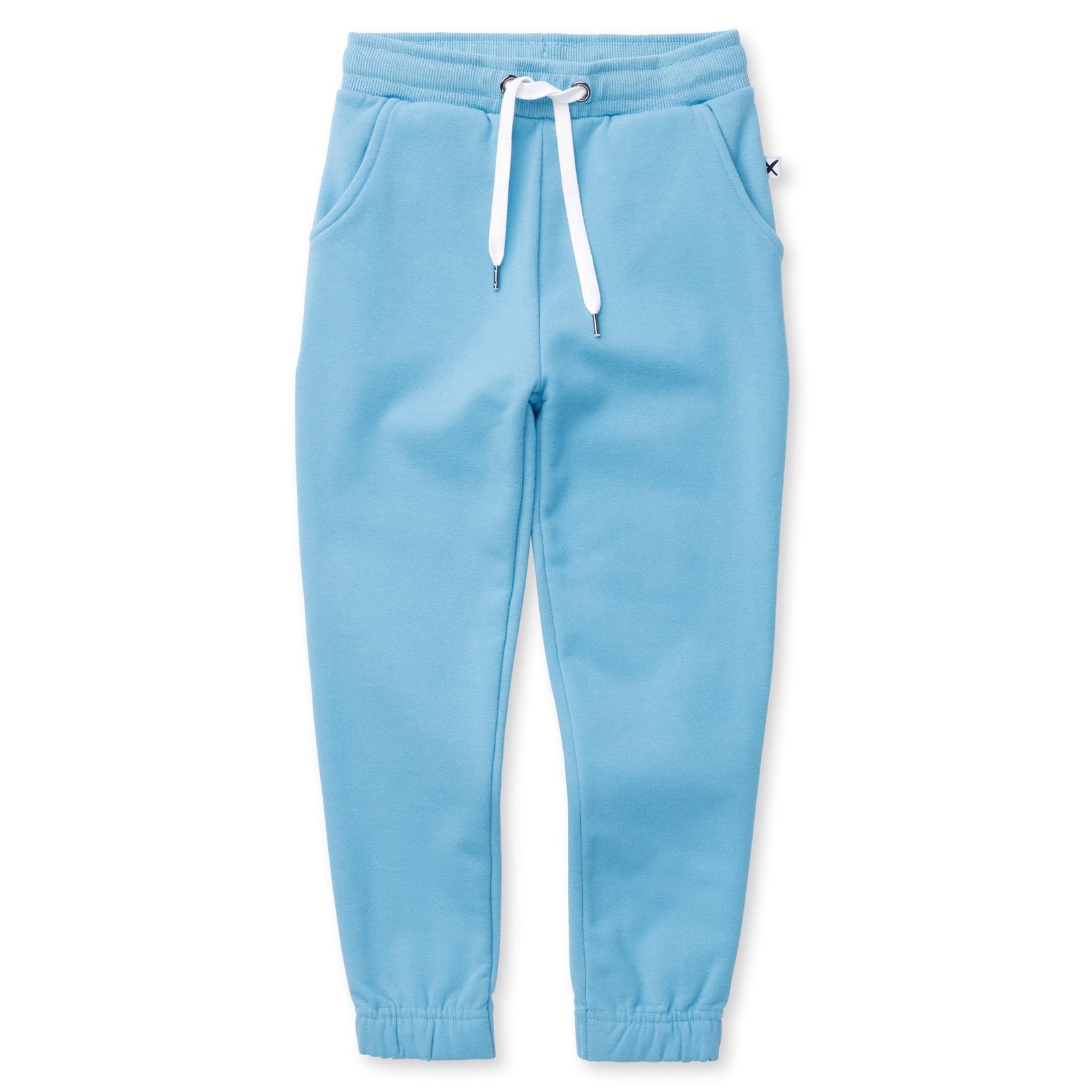Furry Gathered Cuff Trackies - Light Aqua