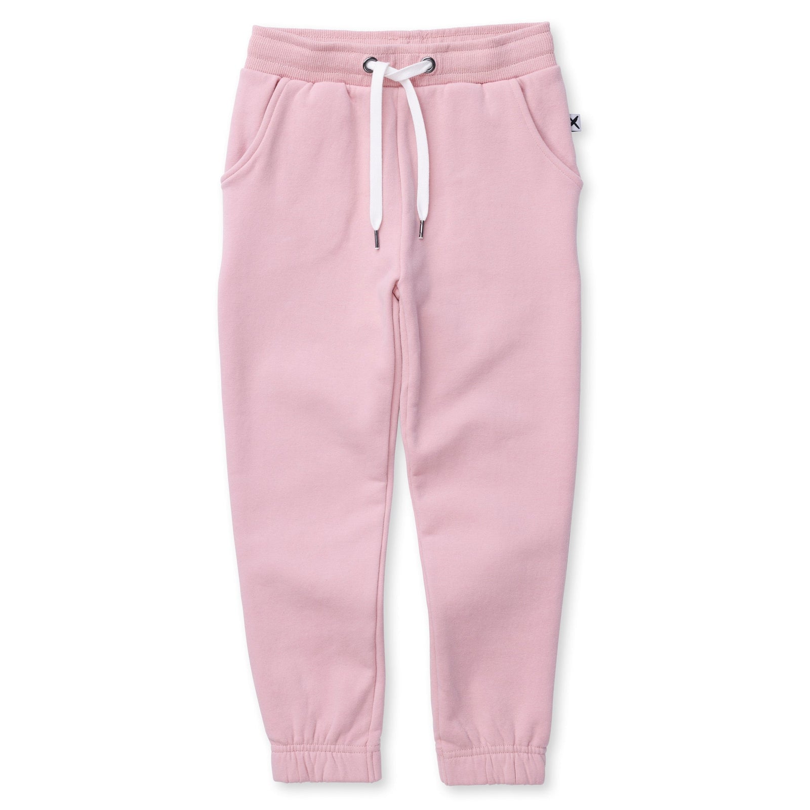 Furry Gathered Cuff Trackies - Muted Pink