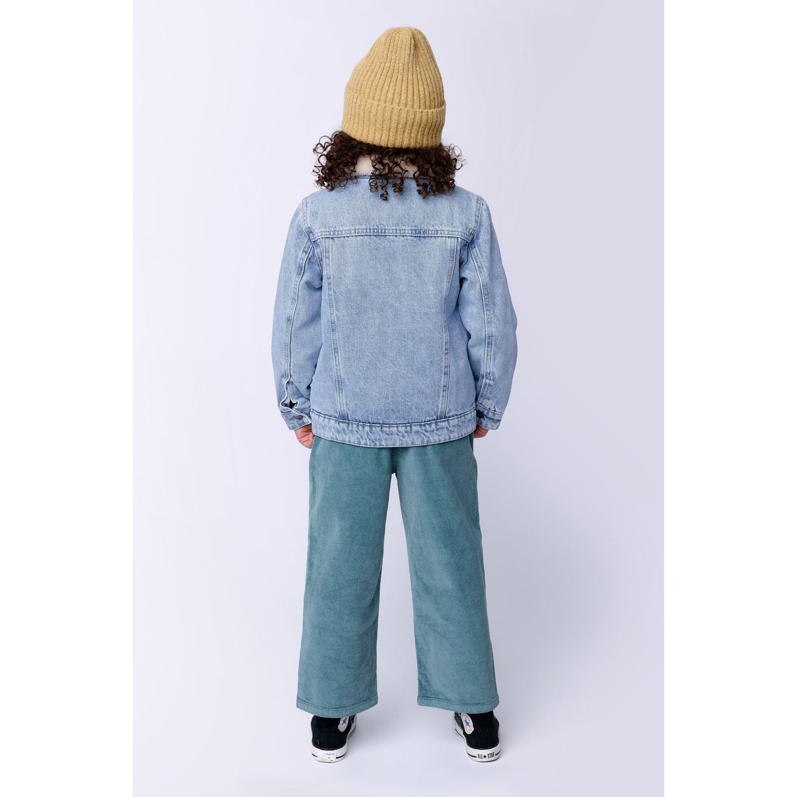 Happy Face Denim Bomber - Blue Denim