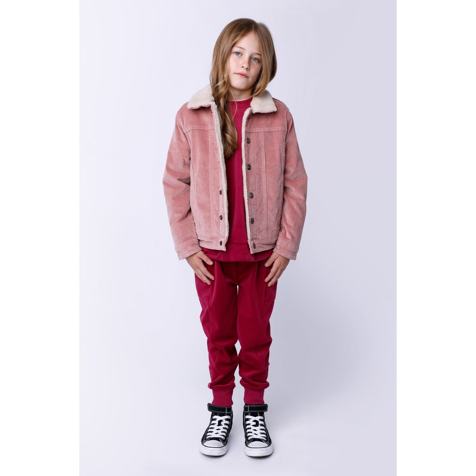 Luxe Velvet Crew - Crimson