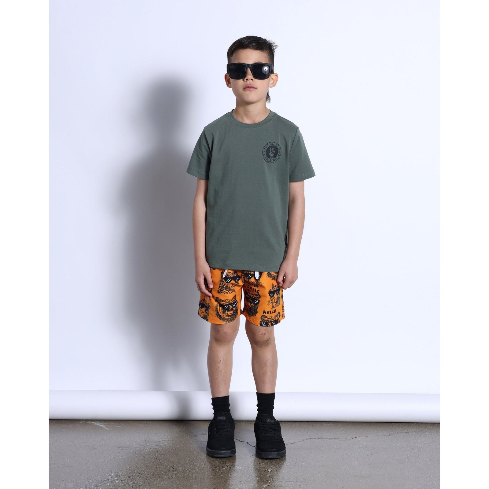 Pixelled Animals Boardies- Orange