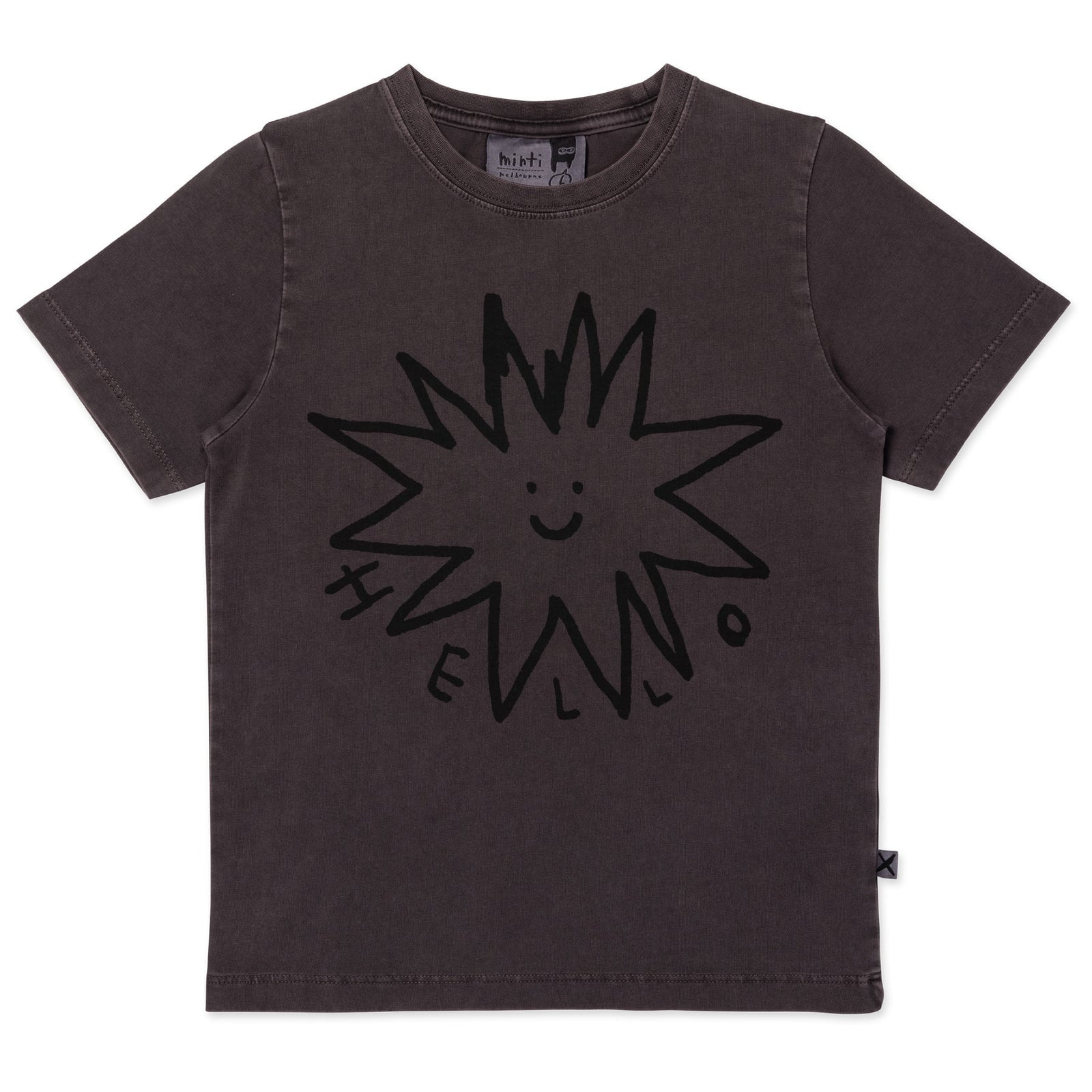 Hello Star Tee- Black Wash