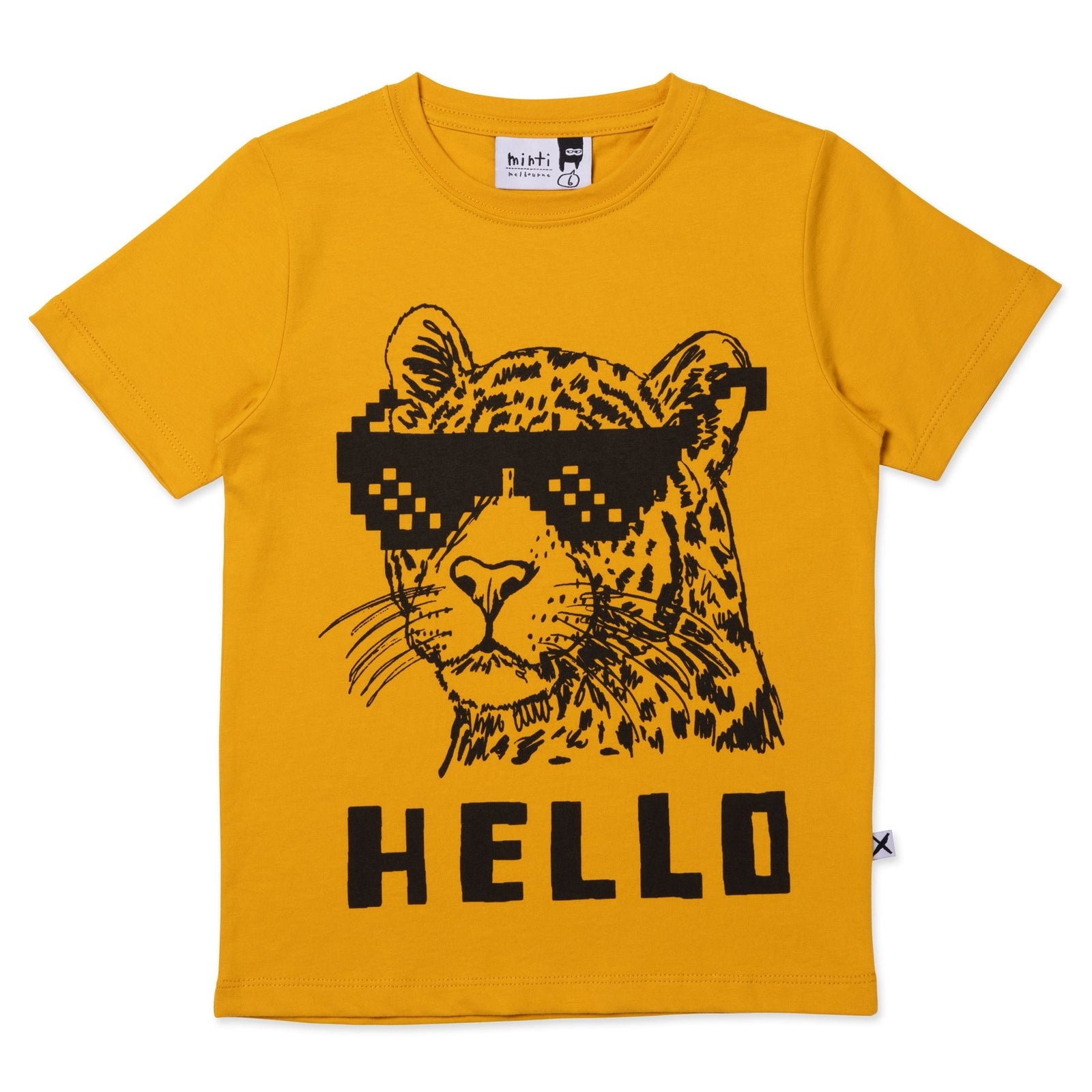 Hello Leopard Bye Bear Tee- Mustard