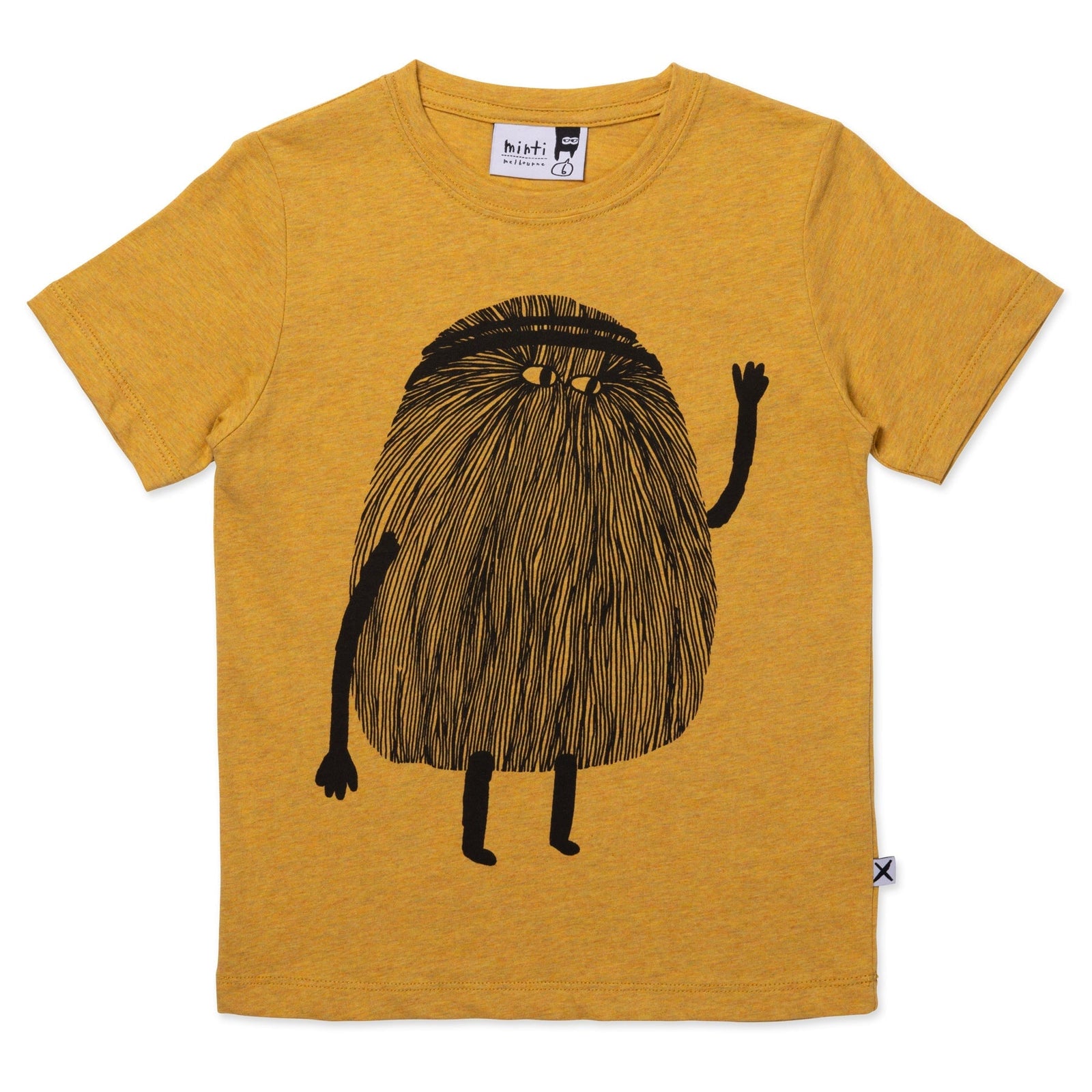 Hairy Monster Tee- Mustard Marle