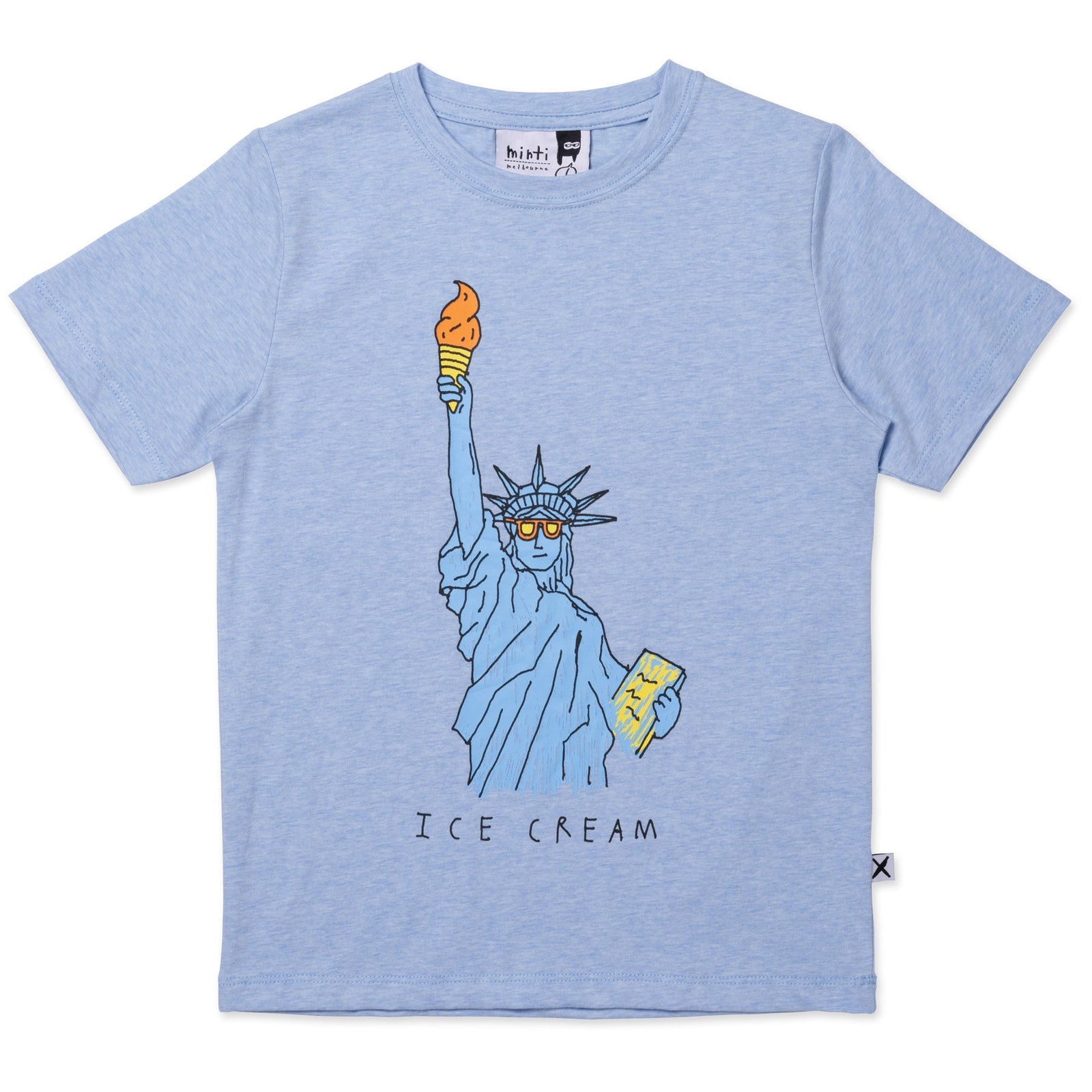 Icecream For All Tee- Blue Marle