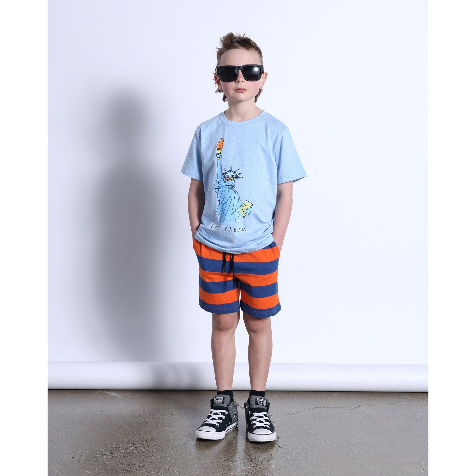 Icecream For All Tee- Blue Marle