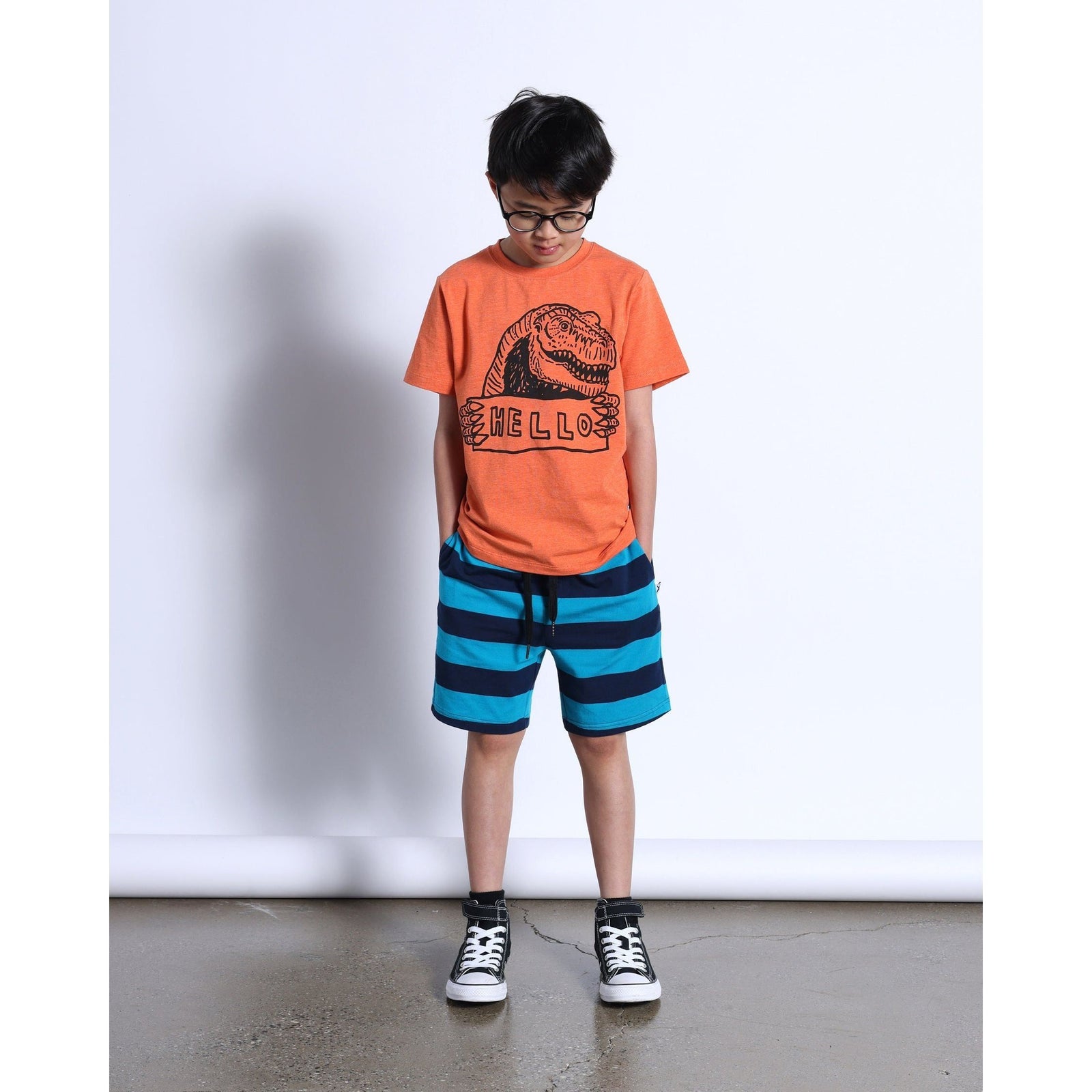 Duo Short- Aqua/Navy Stripe