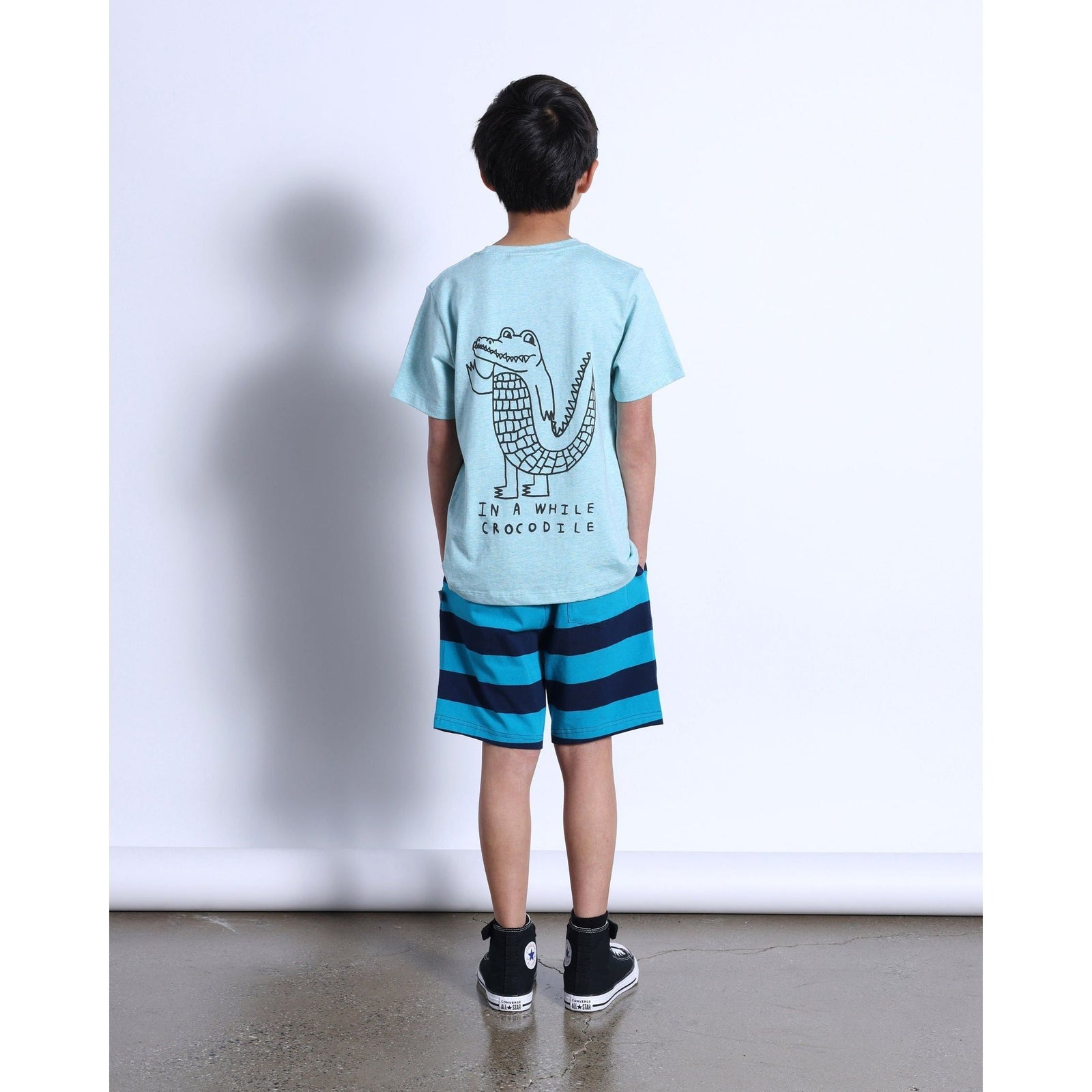 Duo Short- Aqua/Navy Stripe