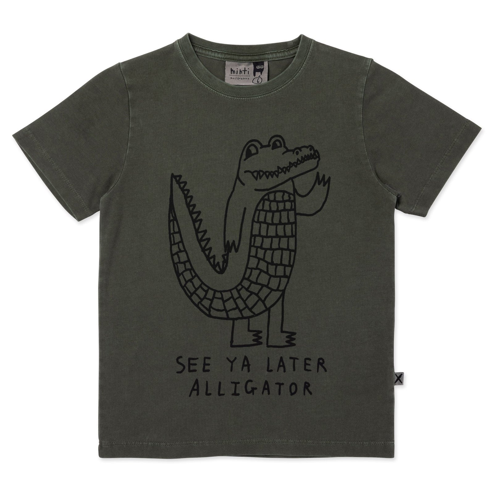 Later Alligator Tee- Olive Wash