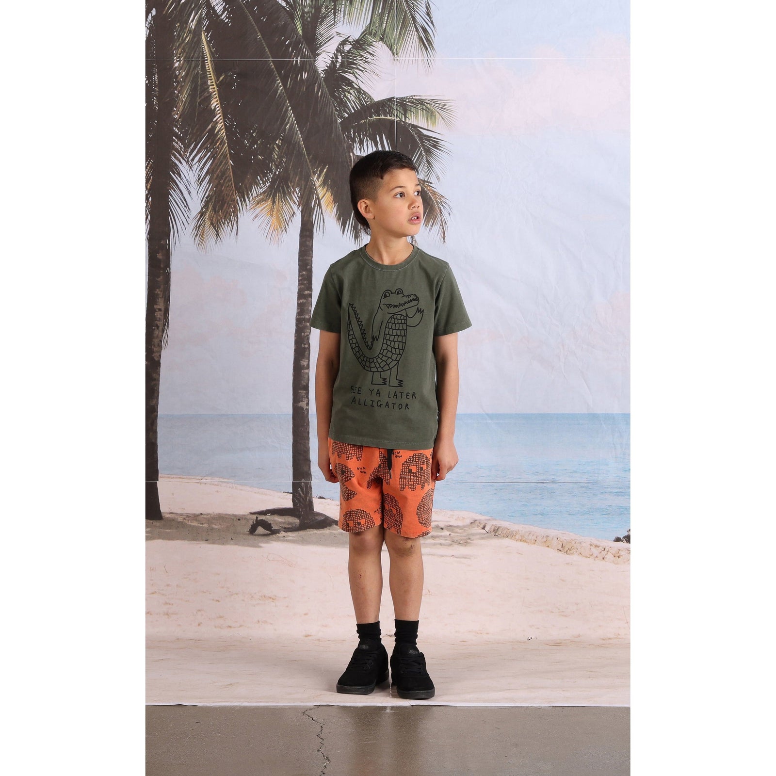 Later Alligator Tee- Olive Wash