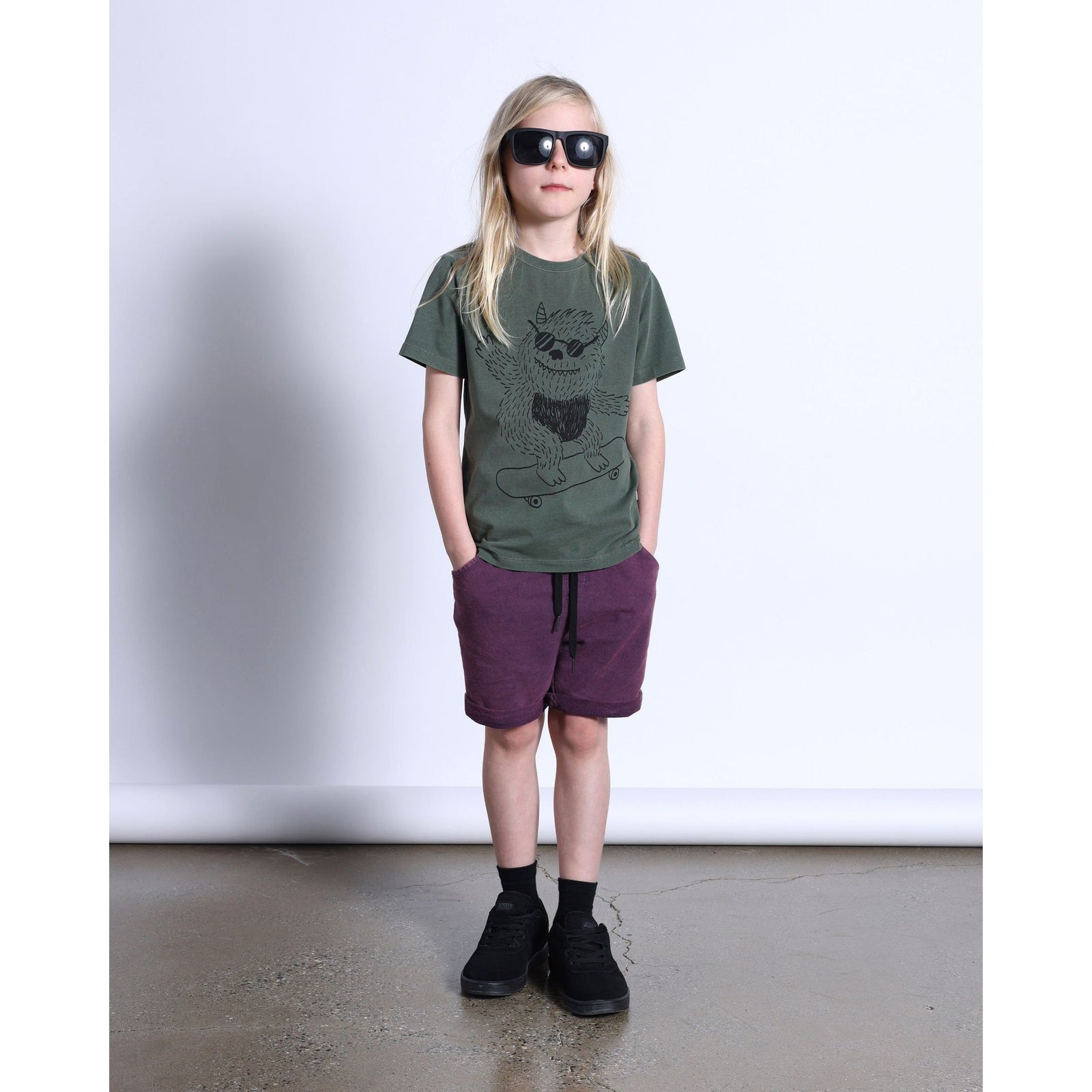 Monster Skater Tee- Olive Wash