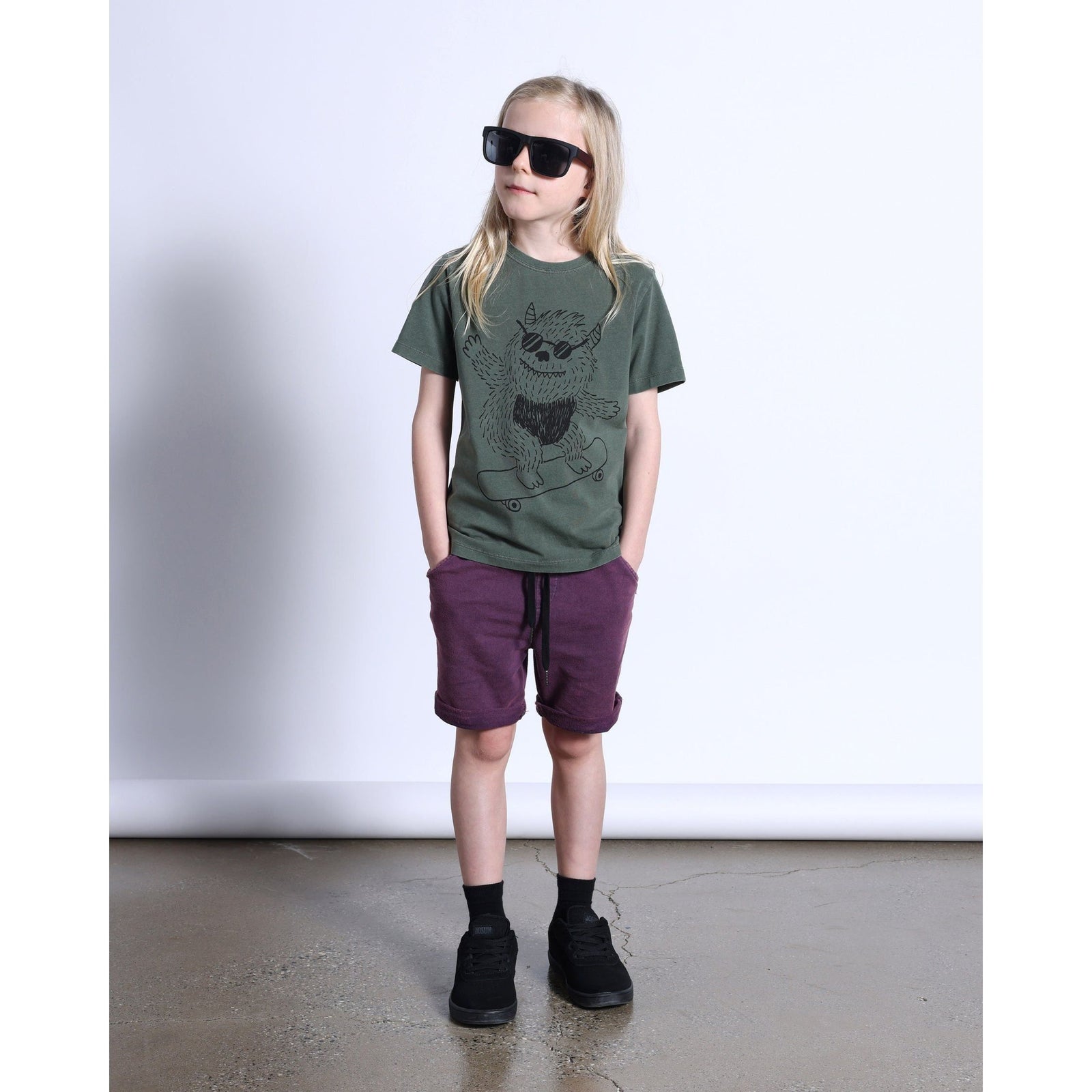 Monster Skater Tee- Olive Wash