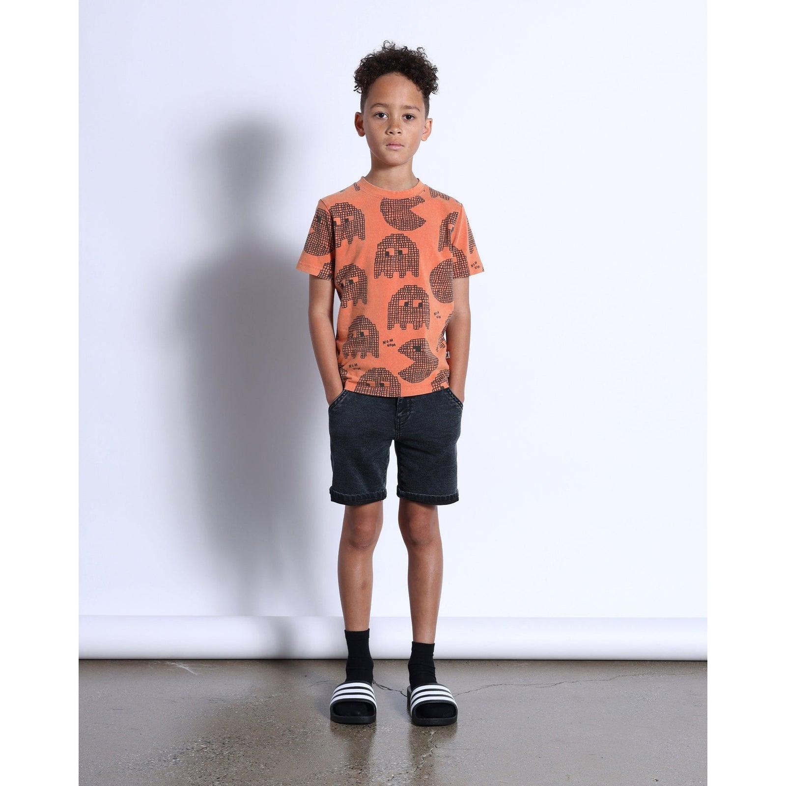 Soft Feel Denim Short- Washed Black