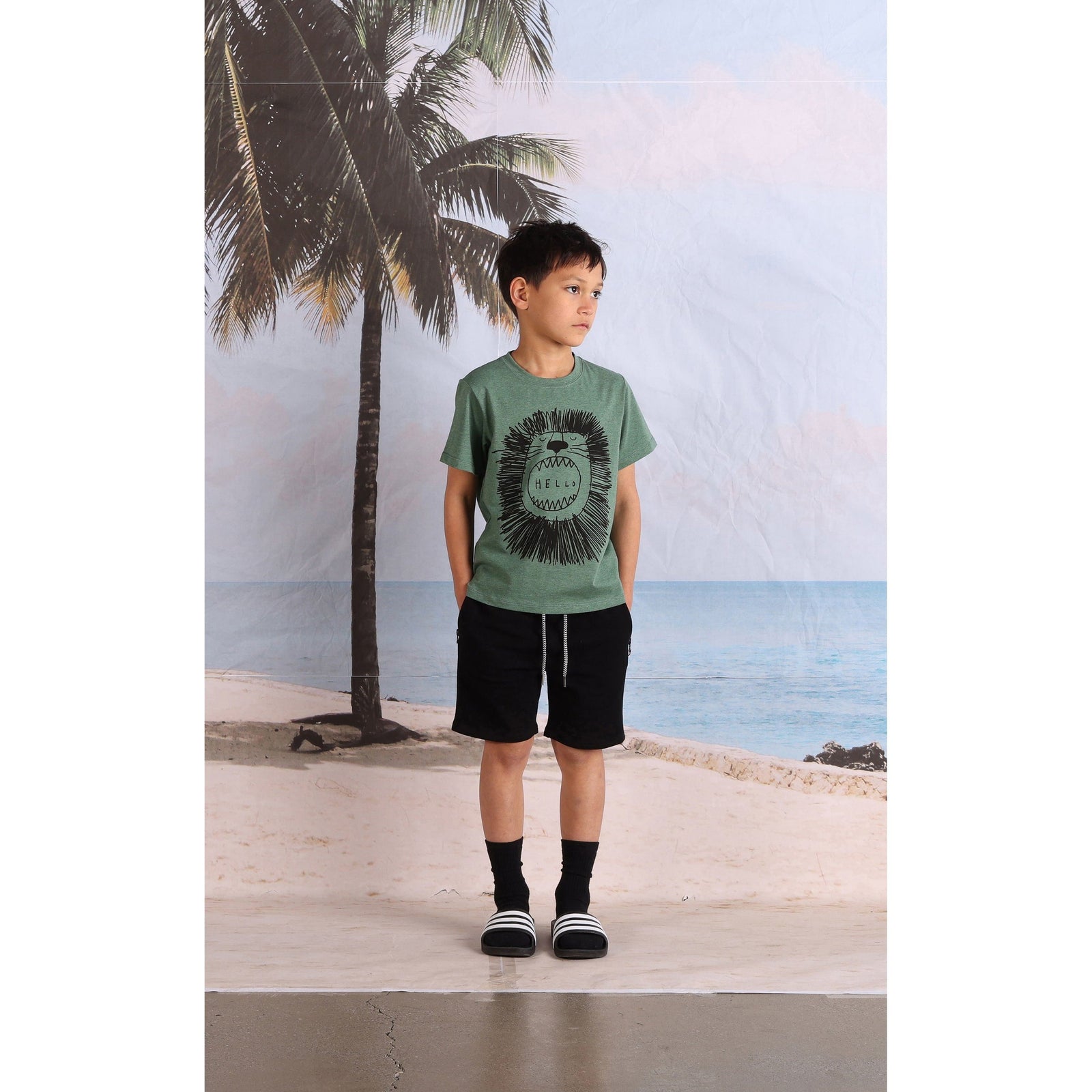 Roaring Lion Tee- Forest Marle