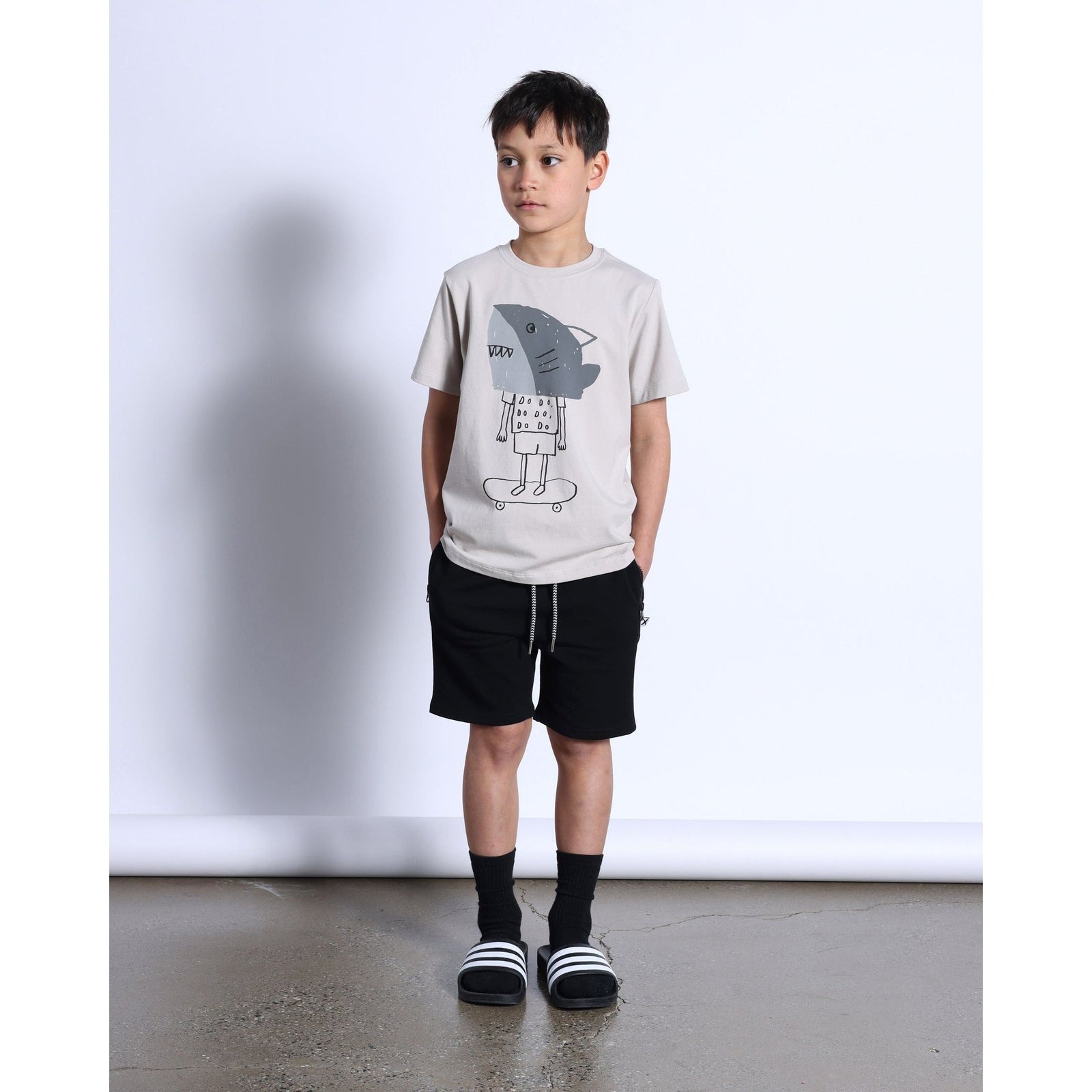 Shark Mask Tee- Chalk