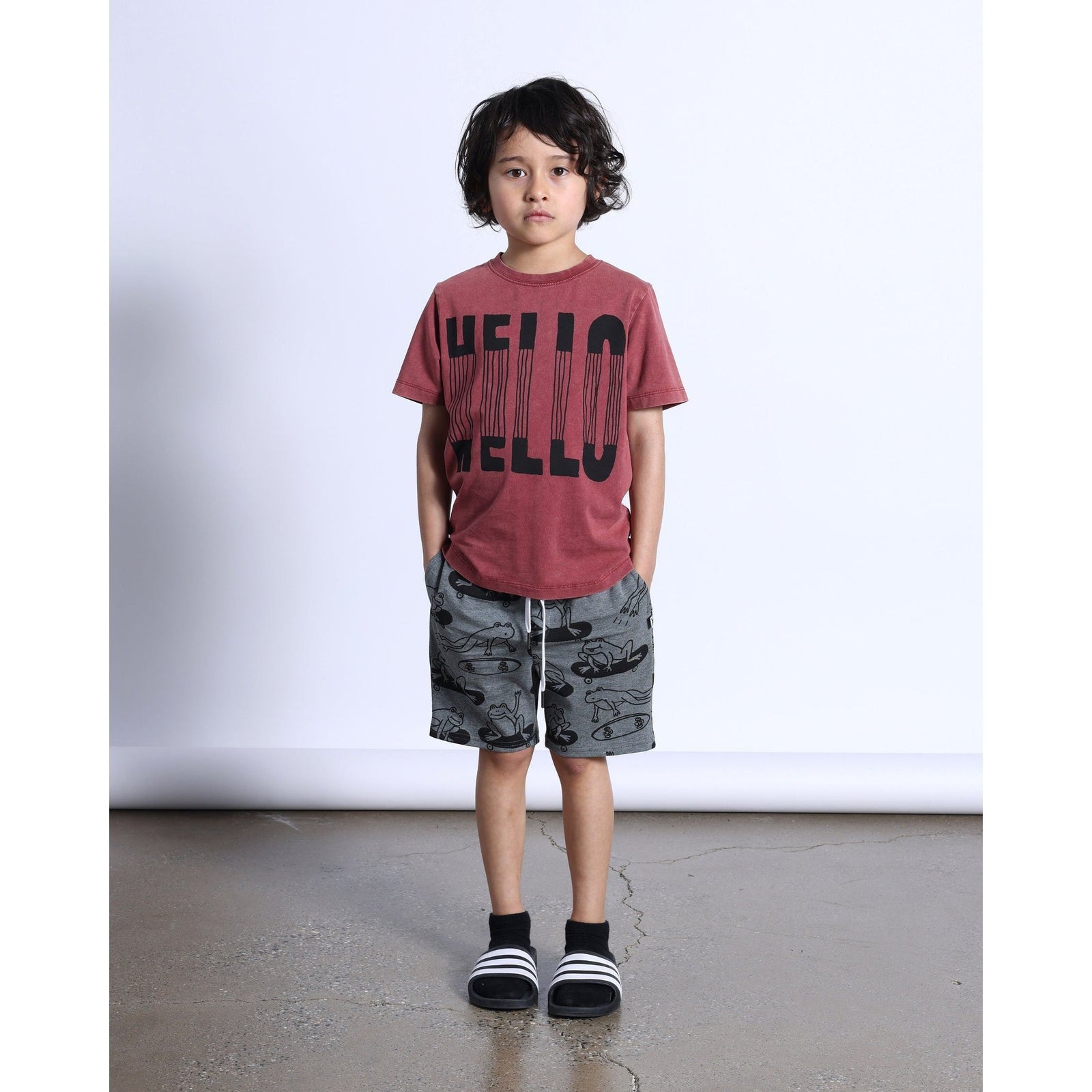 Slinky Hello Tee- Burnt Red Wash