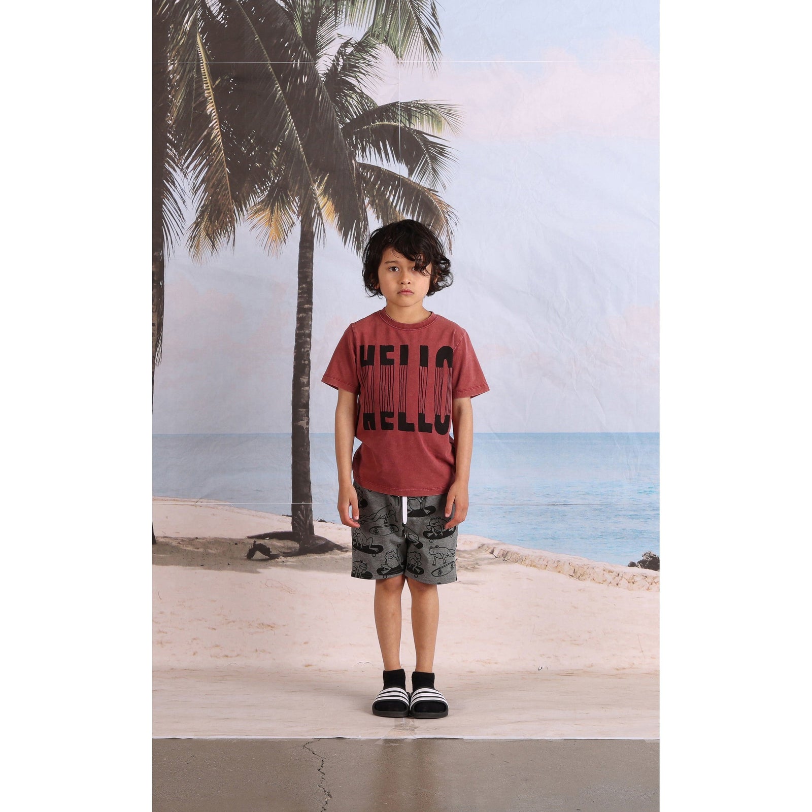 Slinky Hello Tee- Burnt Red Wash