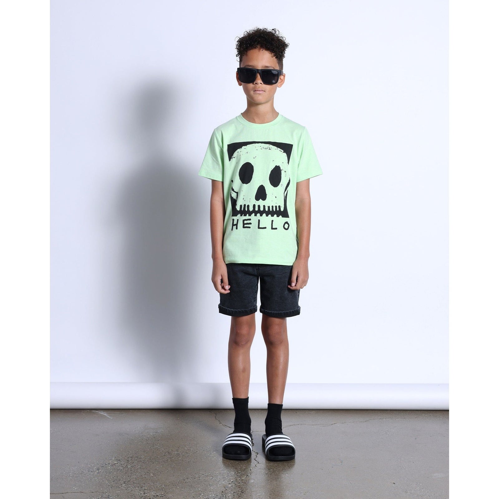 Soft Feel Denim Short- Washed Black