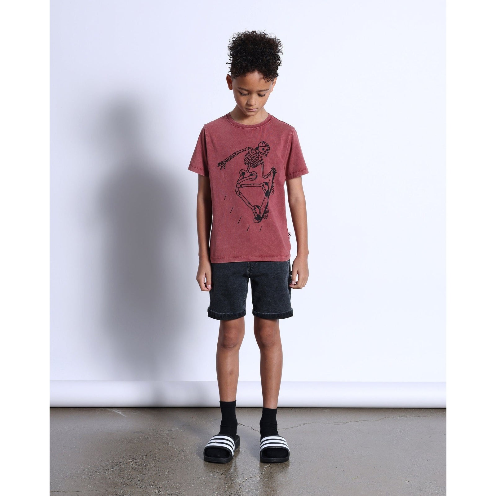 Soft Feel Denim Short- Washed Black