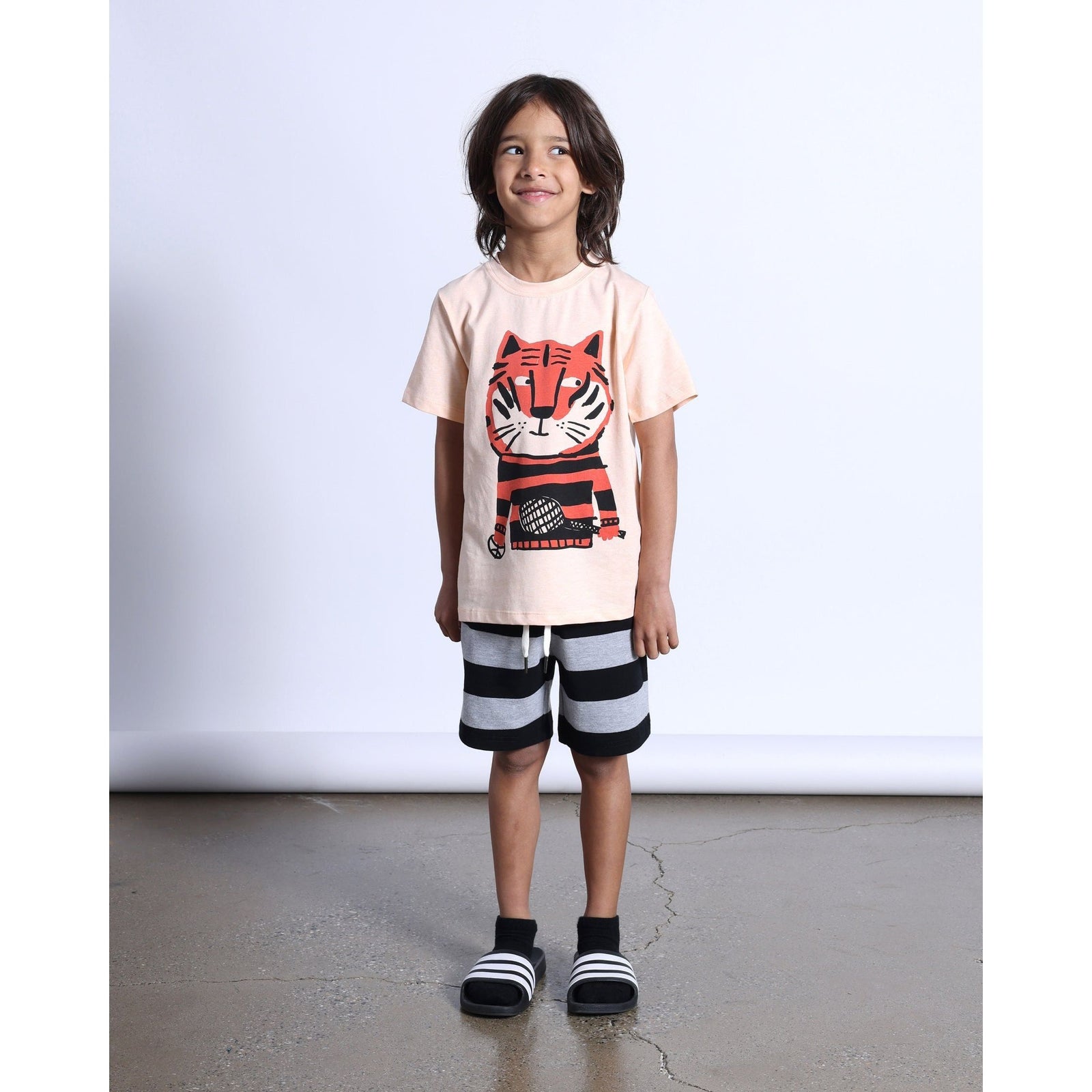 Sports Tiger Tee- Light Orange Marle