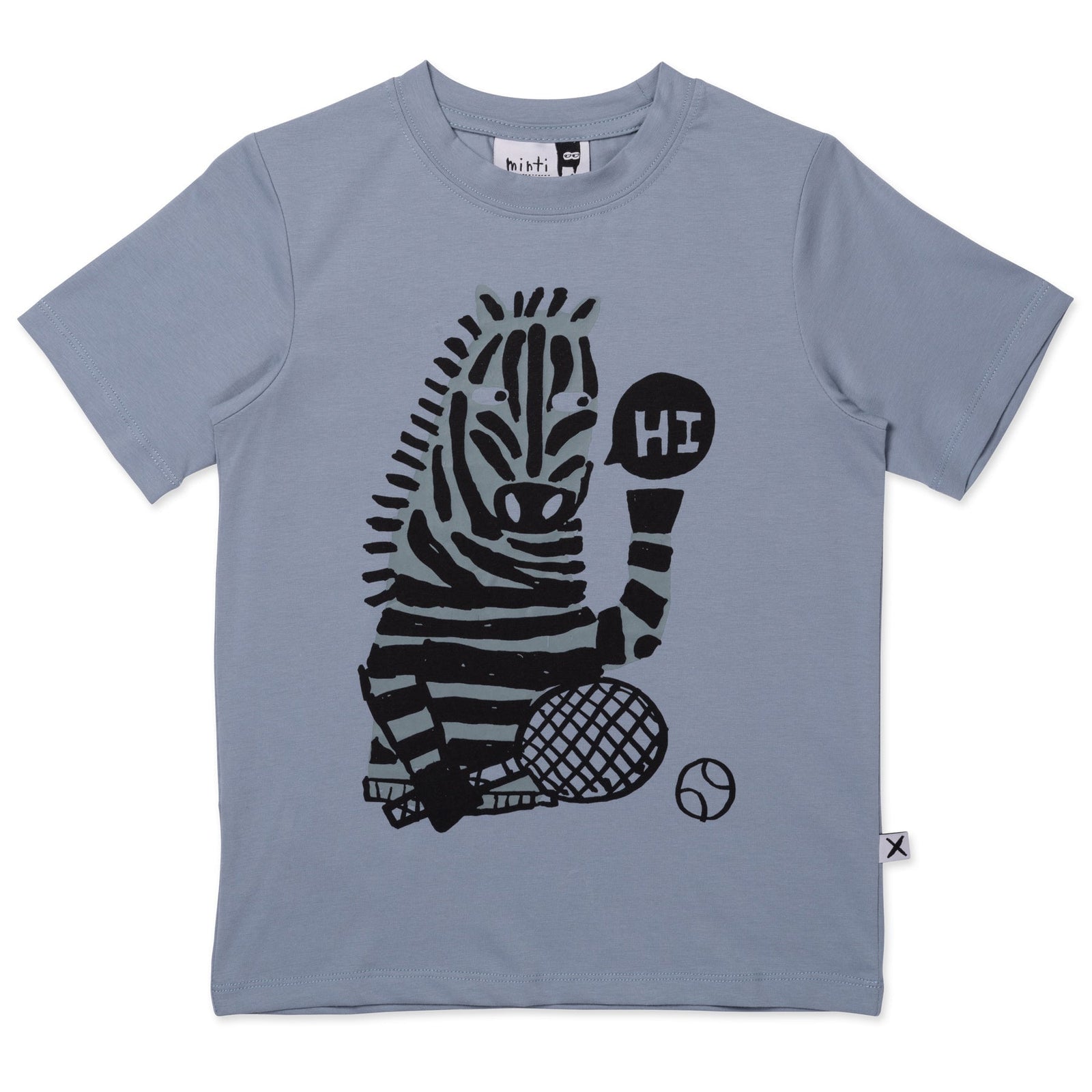 Sports Zebra Tee- Denim Marle