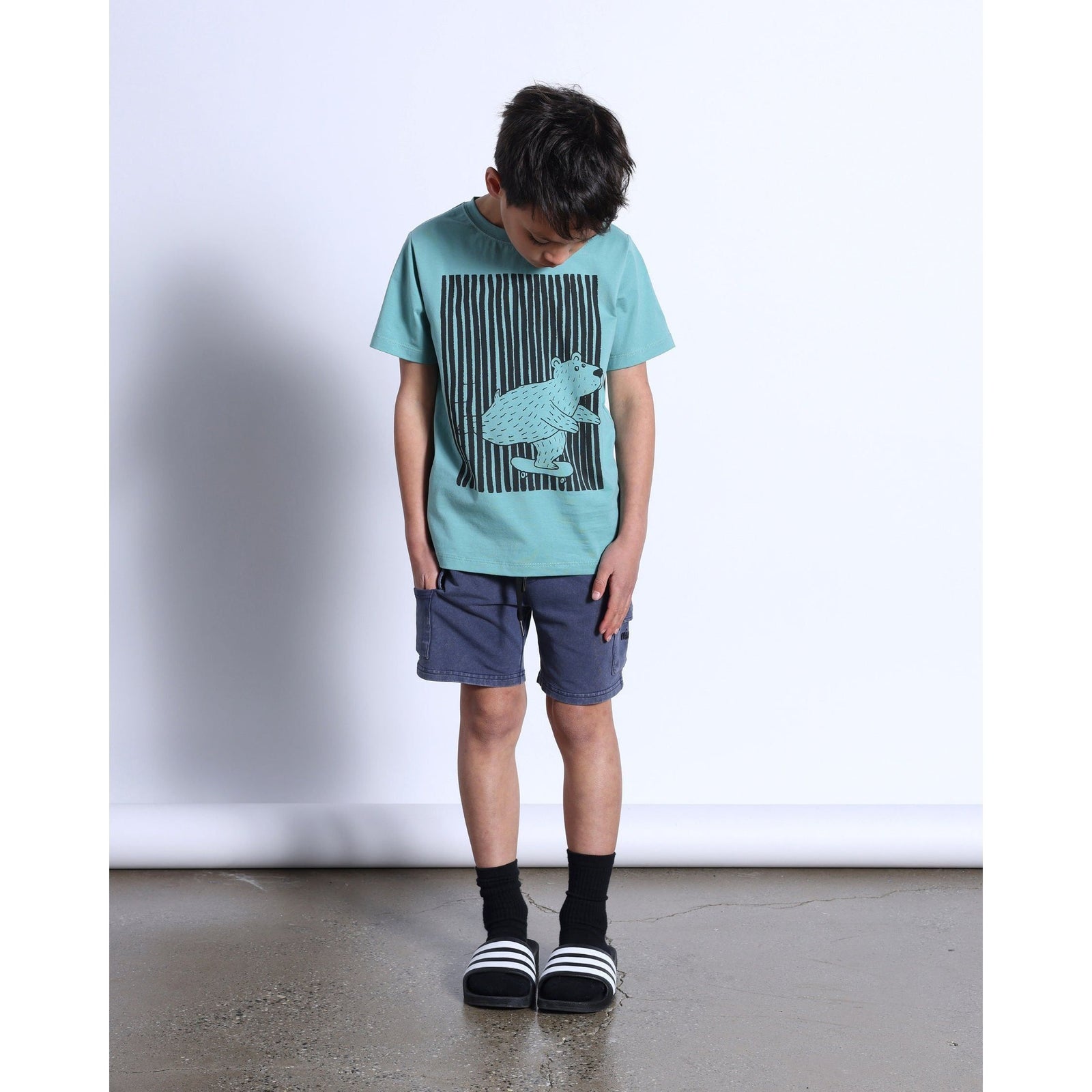 Blasted Deluxe Cargo Short- Bright Blue Wash