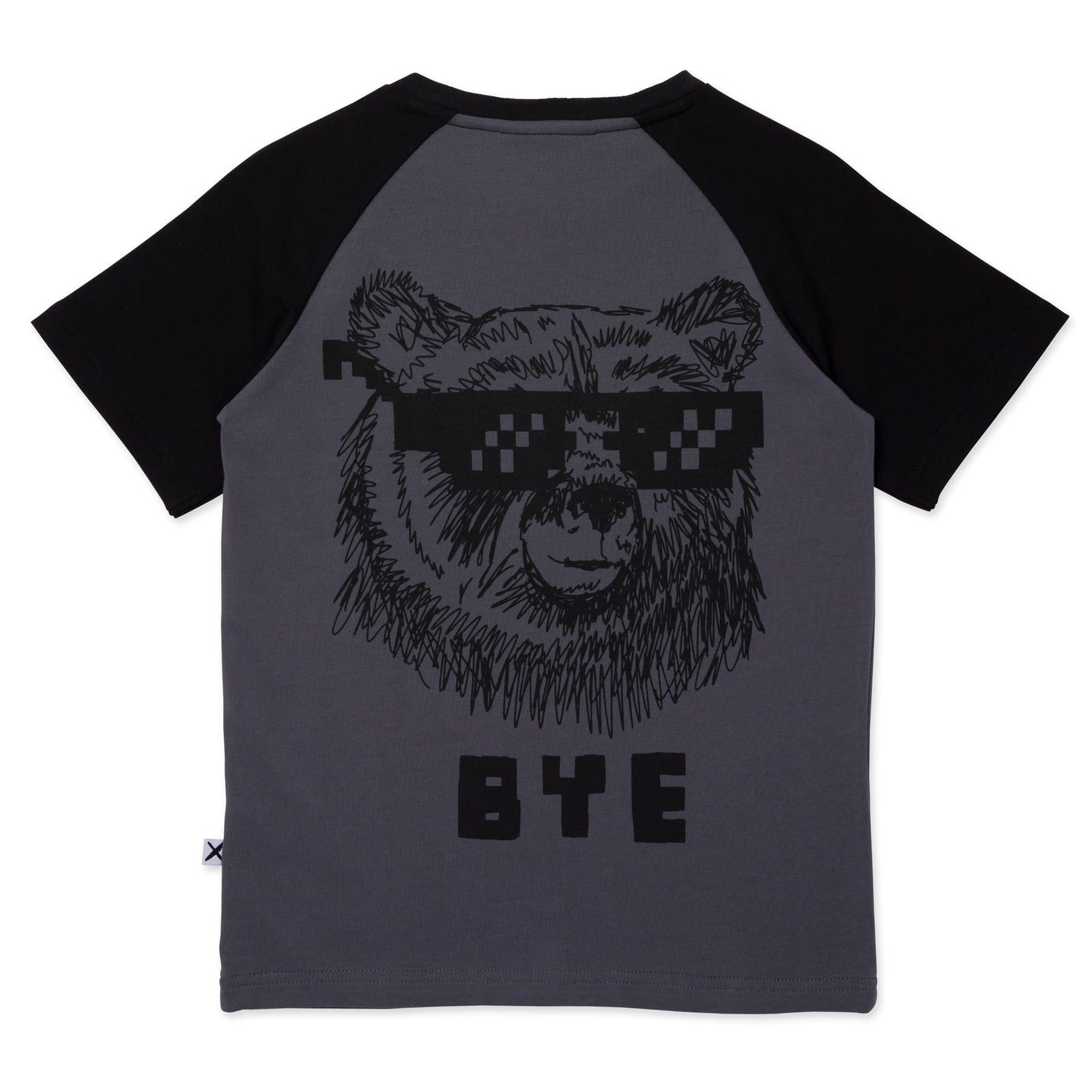 Hello Leopard Bye Bear Tee- Dark Grey/Black