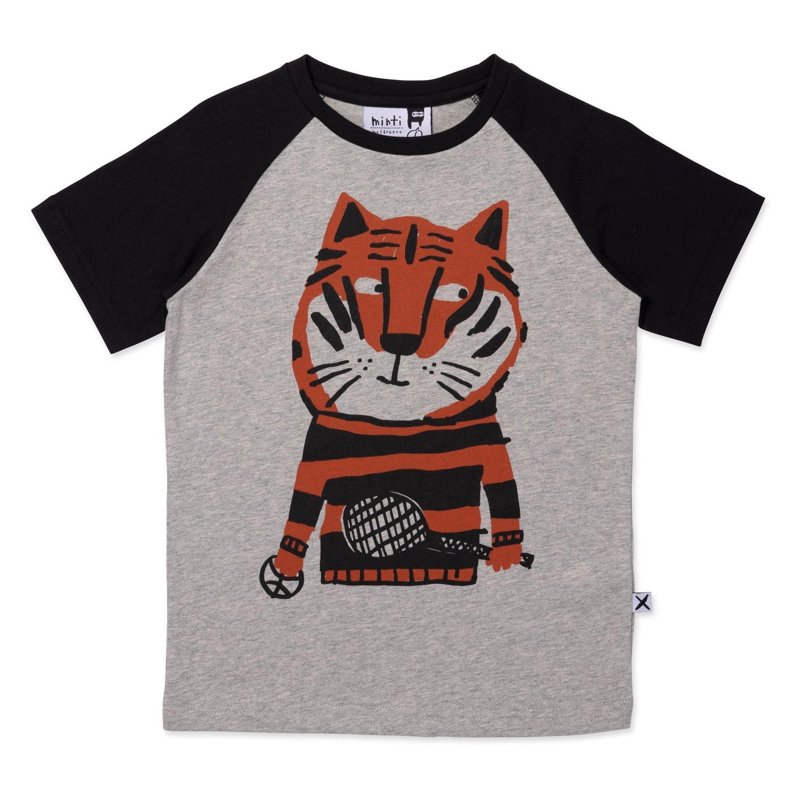 Sports Tiger Tee- Grey Marle/Black