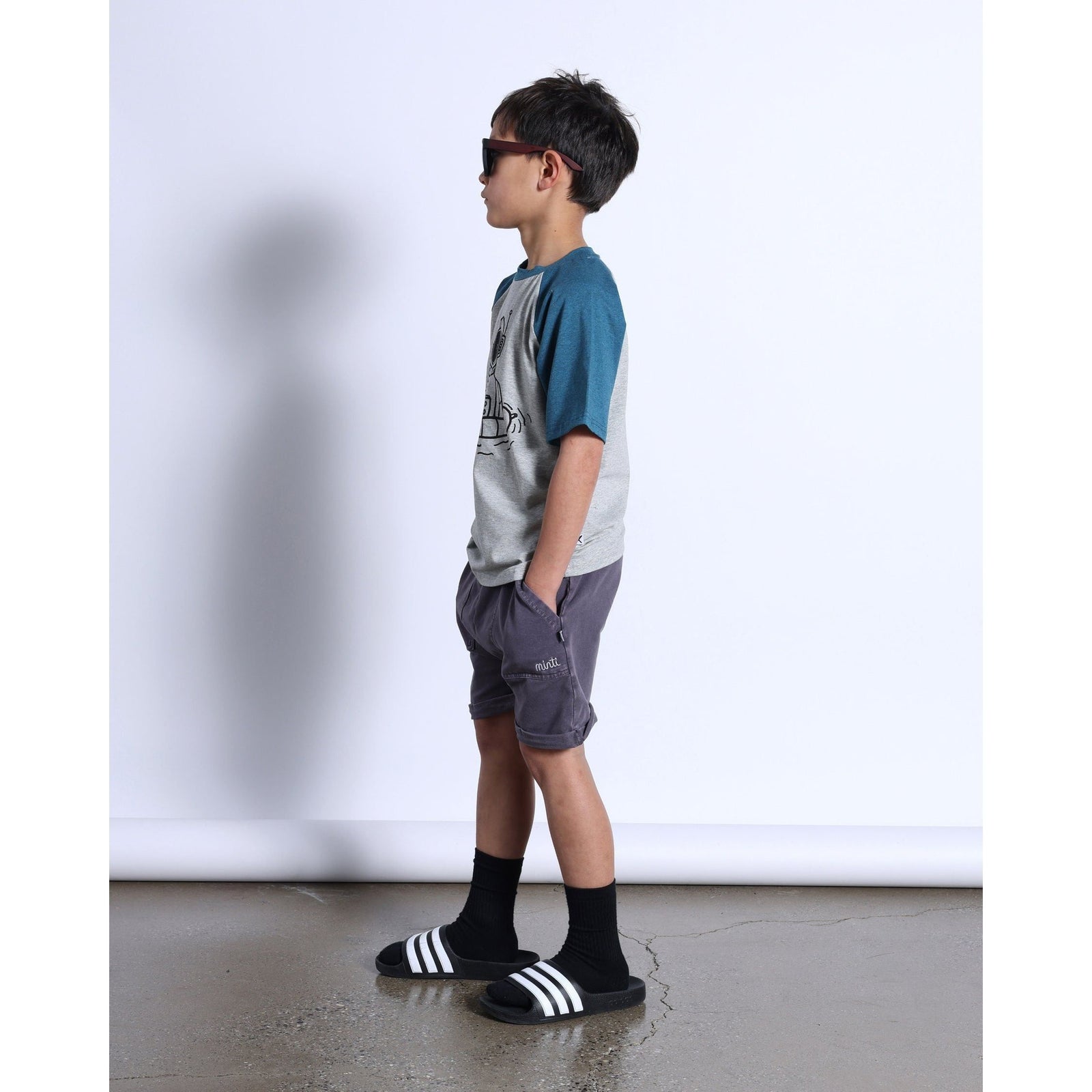 Swimming Astronaut Tee- Grey Marle/Teal